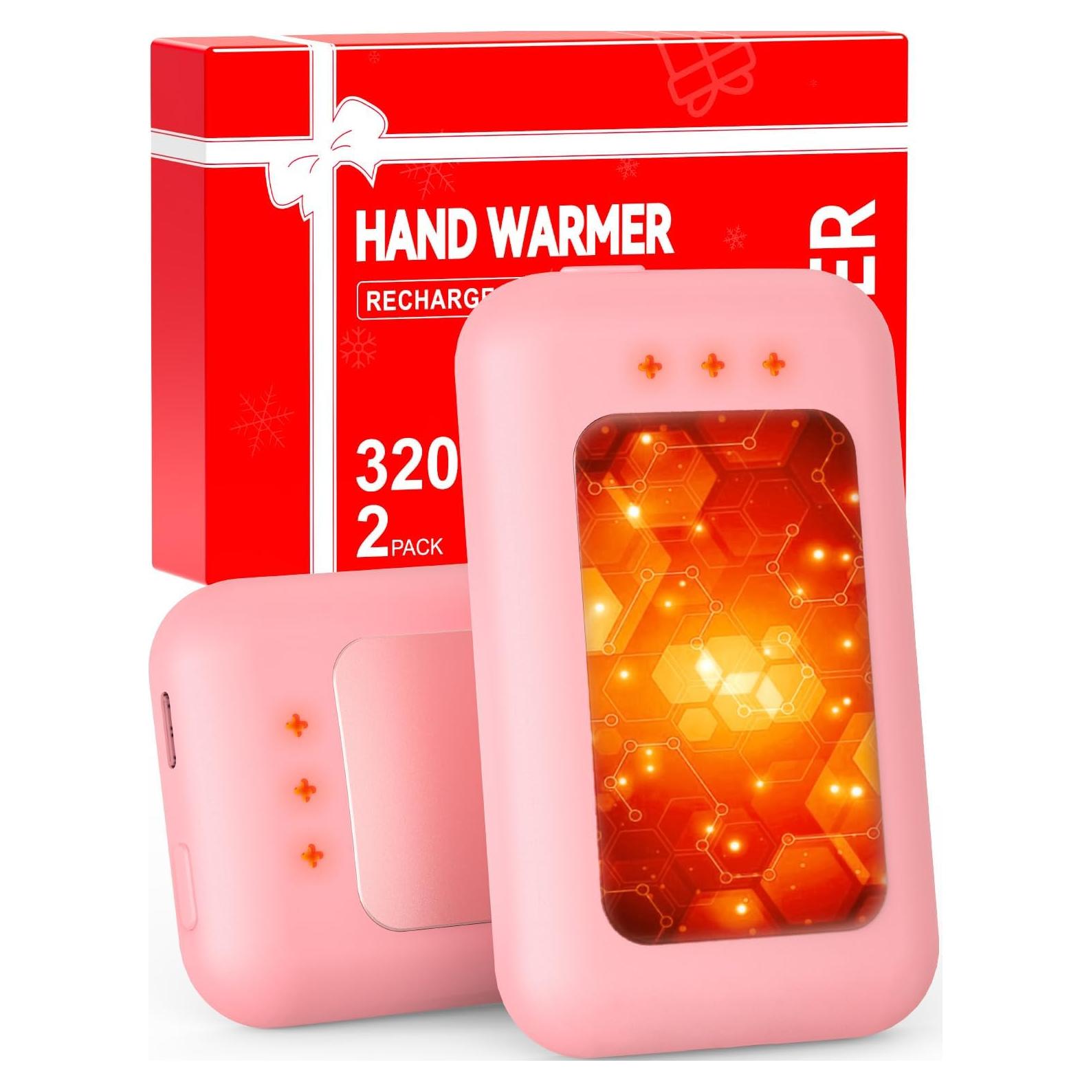 Calentadores de Manos Recargables Hotdot Rosa 2-Pack