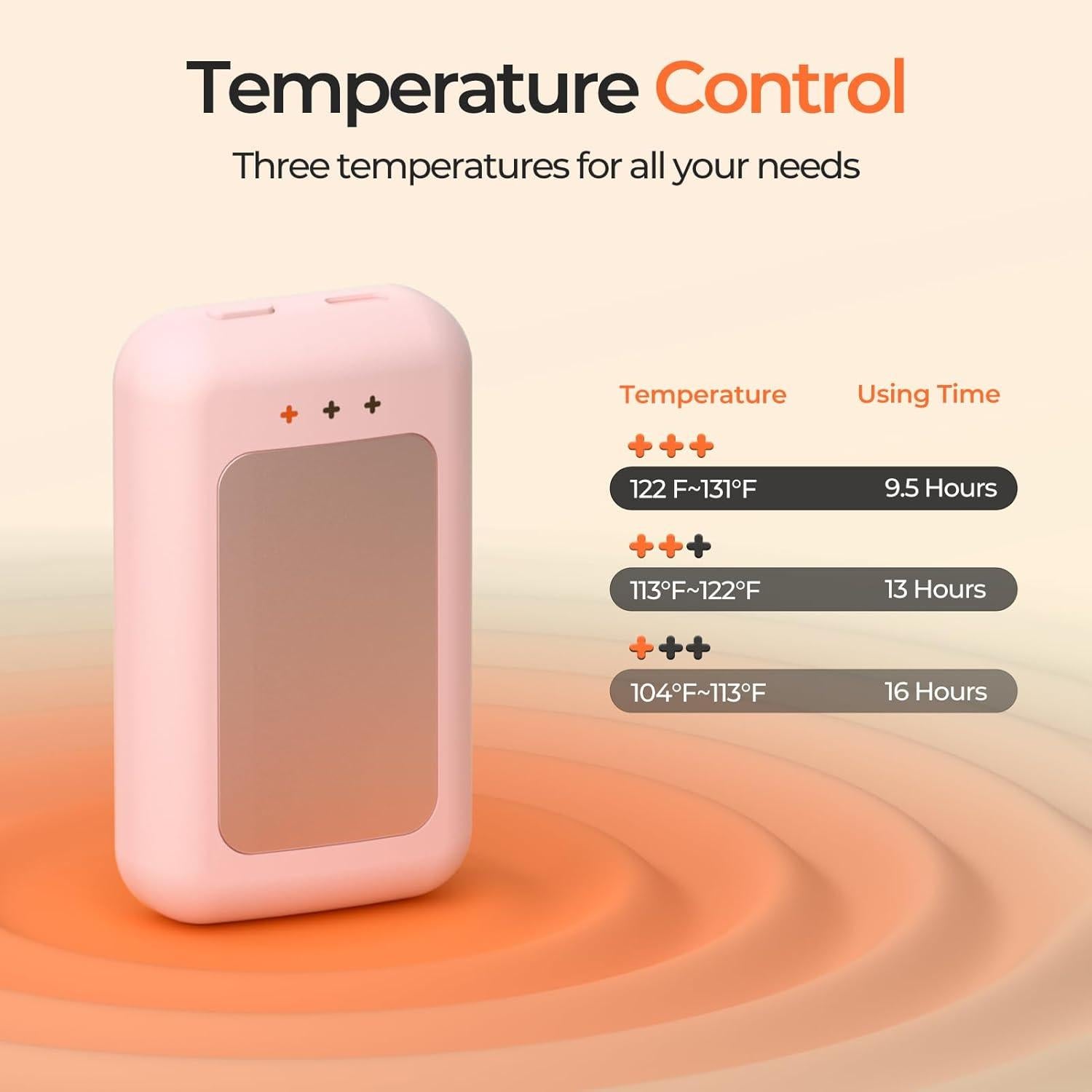 Calentadores de Manos Recargables Hotdot Rosa 2-Pack