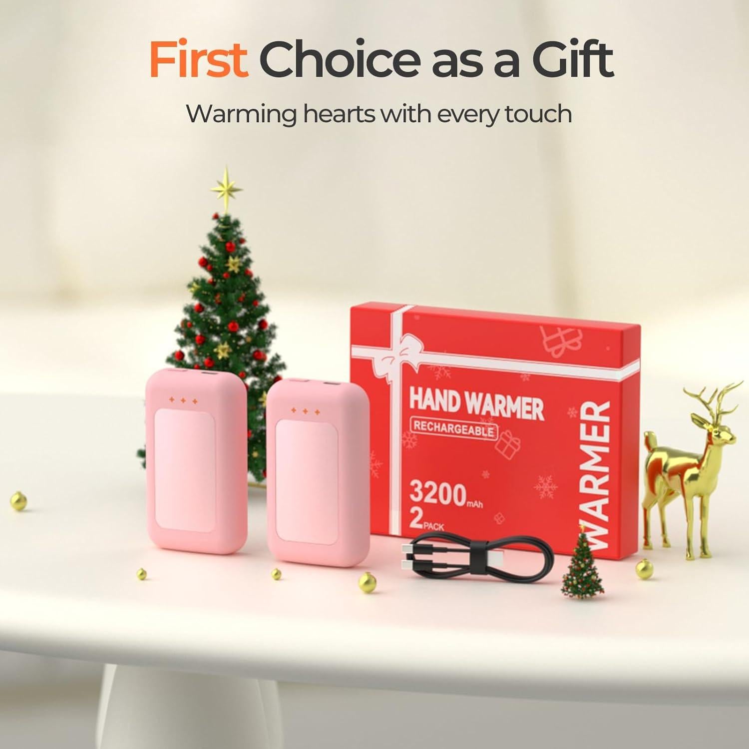 Calentadores de Manos Recargables Hotdot Rosa 2-Pack