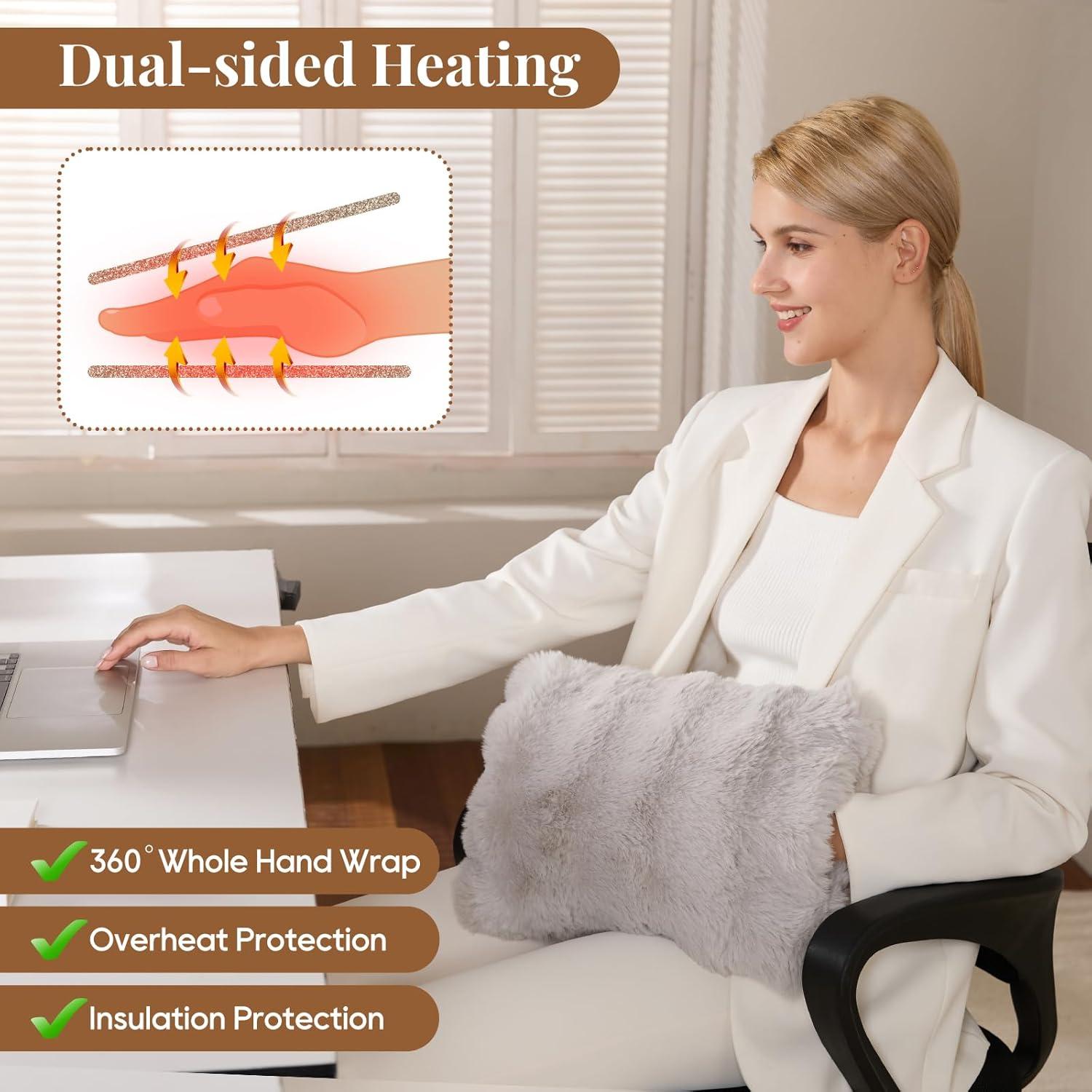 Almohadilla Térmica Doble Cara FAYKONCEN para Manos Gris