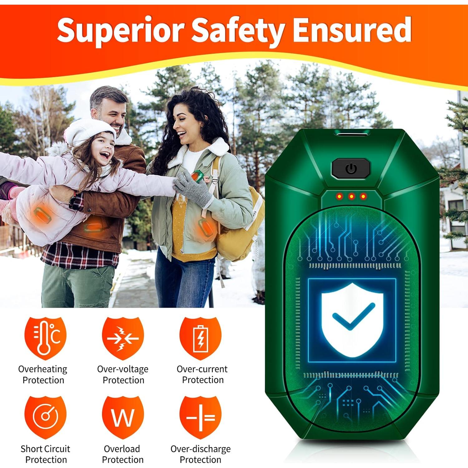 Calentadores de Manos Recargables HEING AO-212, 2 Piezas, 20h