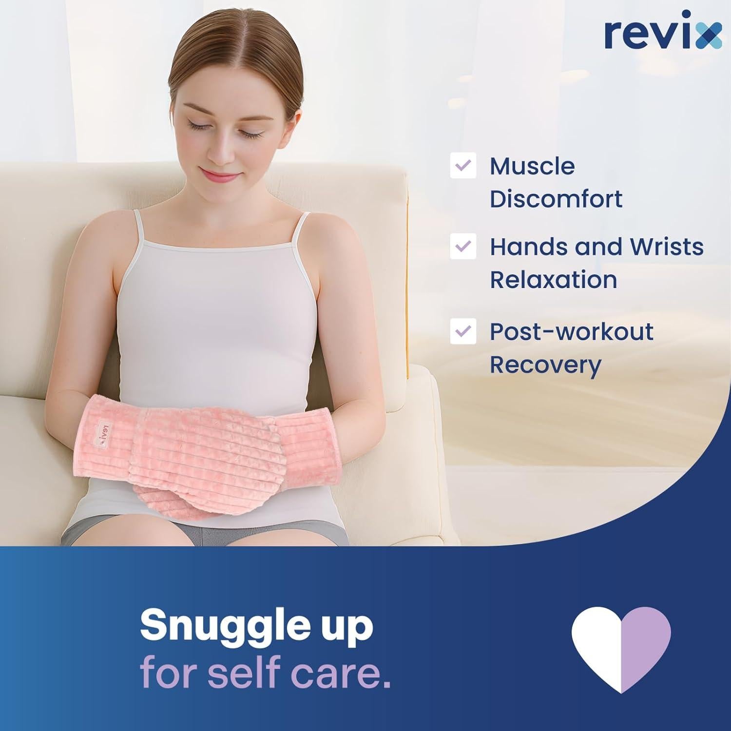 Mitones Calentables REVIX para Manos y Dedos Rosa 1 Par