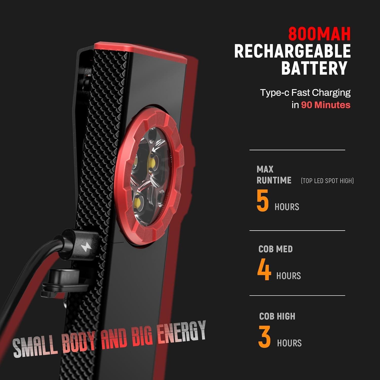 Linterna EDC Lexall 800 Lúmenes Recargable LED Magnética