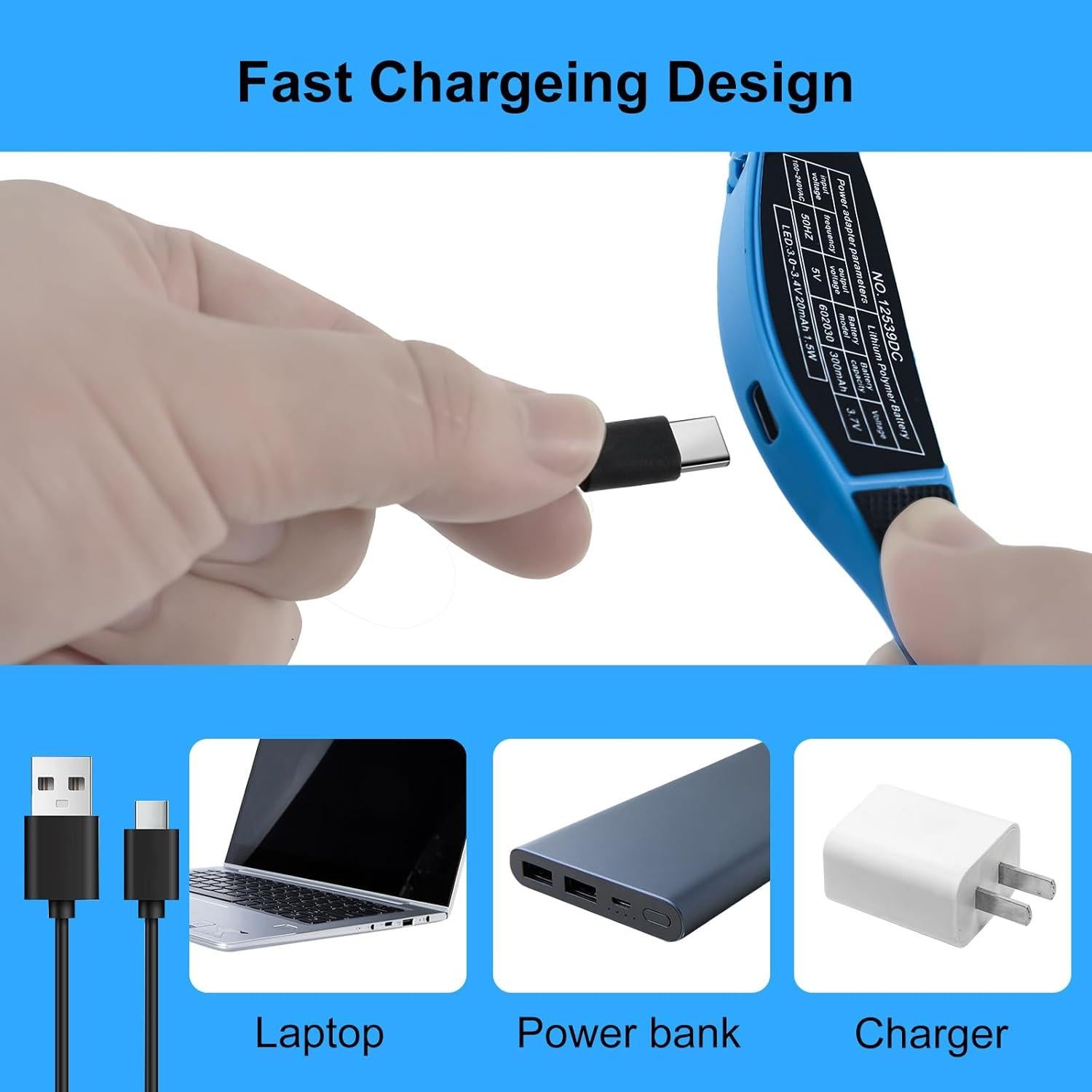 Lupa de Cabeza con Luz SWHIKE 5 Lentes Aumento Recargable Azul