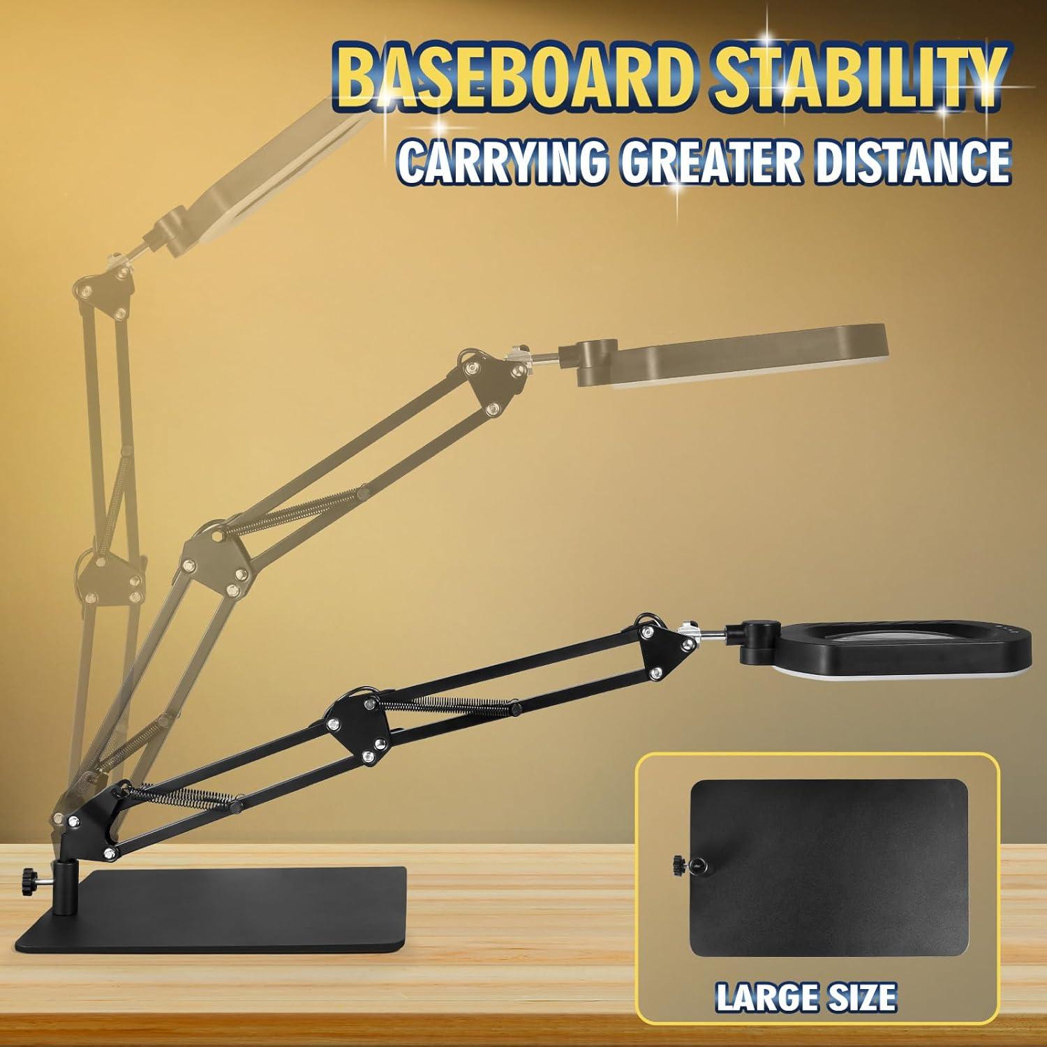 Lupa iluminada 12X Toolastra con luz LED y soporte ajustable