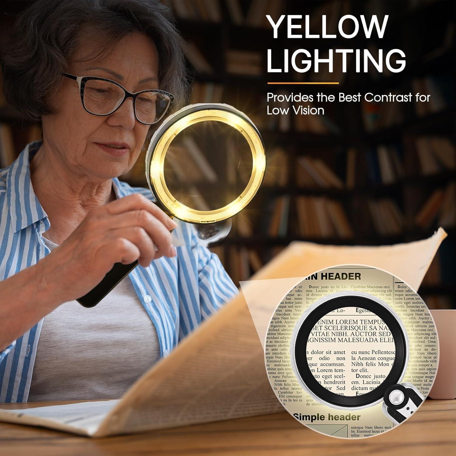 Lupa de Mano Huiboer 45X con Luz LED Recargable USB