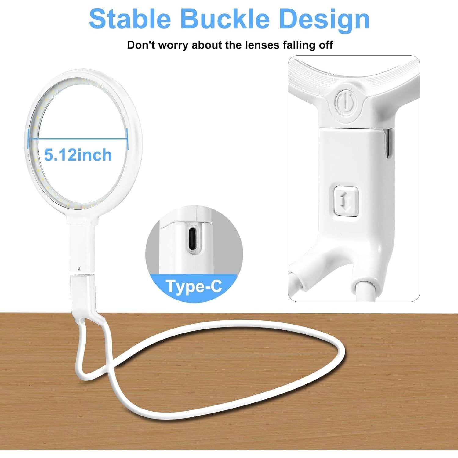 Lupa de Cuello Manos Libres GABORISH 10X con Luz LED 36