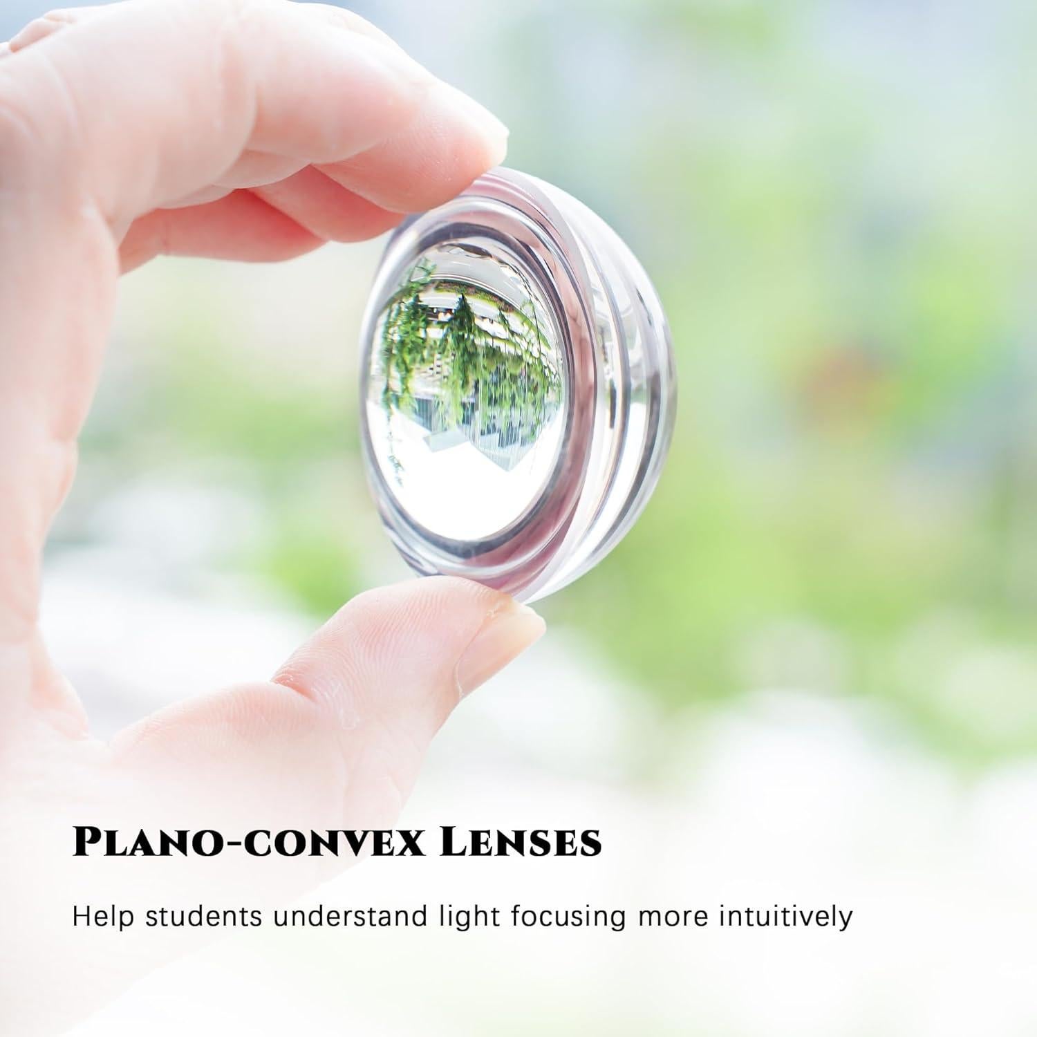 QFkris 4Pcs 1.9inch Crystal Dome Magnifying Paperweight, Clear Distortion-Free Optics Convex Lens Set for Physics Classroom Home Decor Graduation Gifts