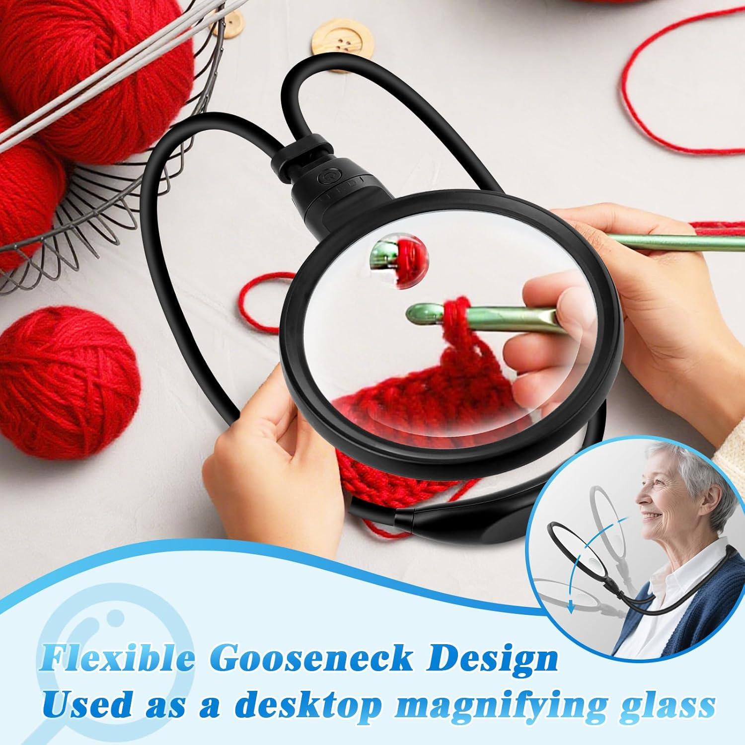 Lupa Iluminada HQGZQL 10-30X con Luz LED Ajustable