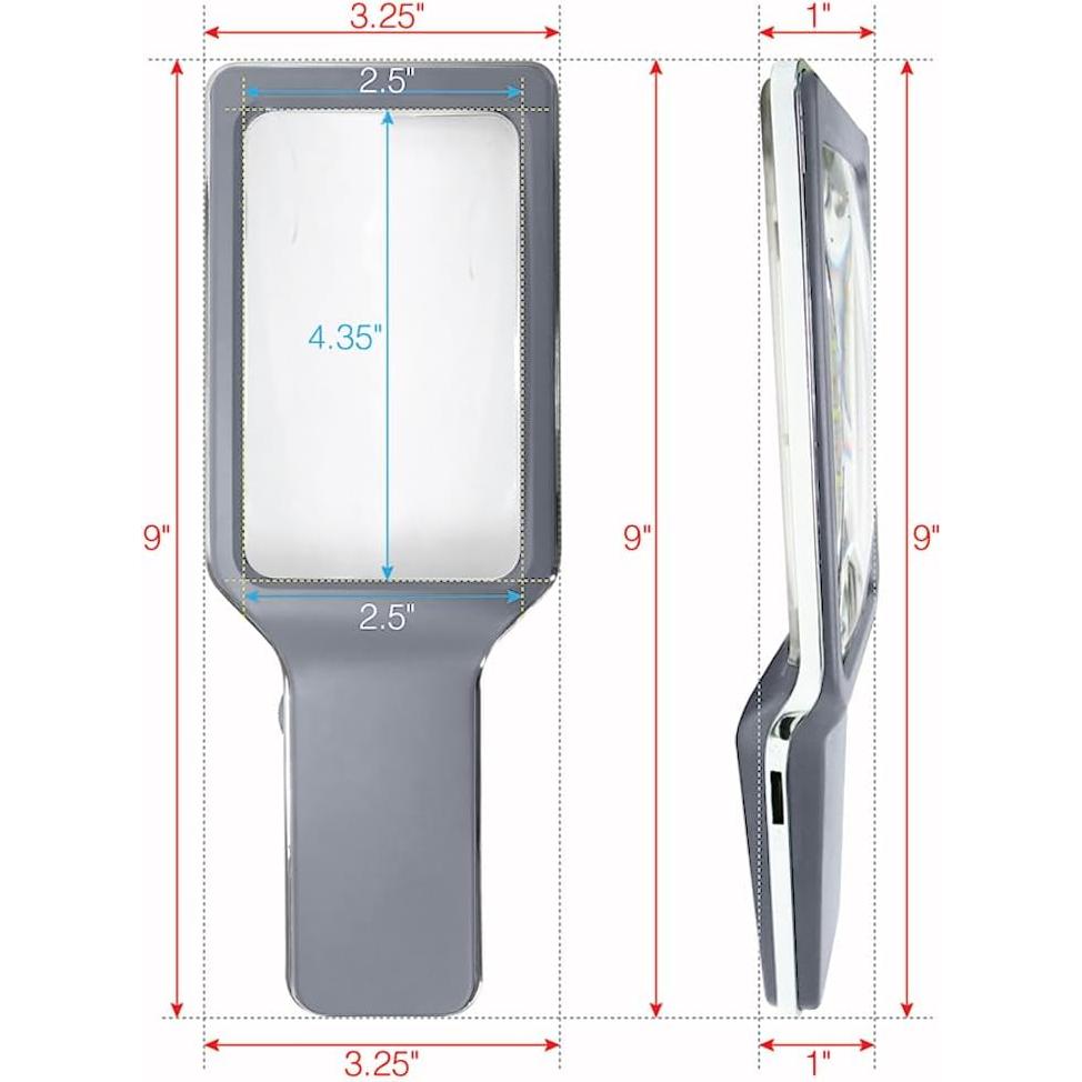 Lupa Recargable Magnipros 6X con Luz LED y Lente Antirreflejo