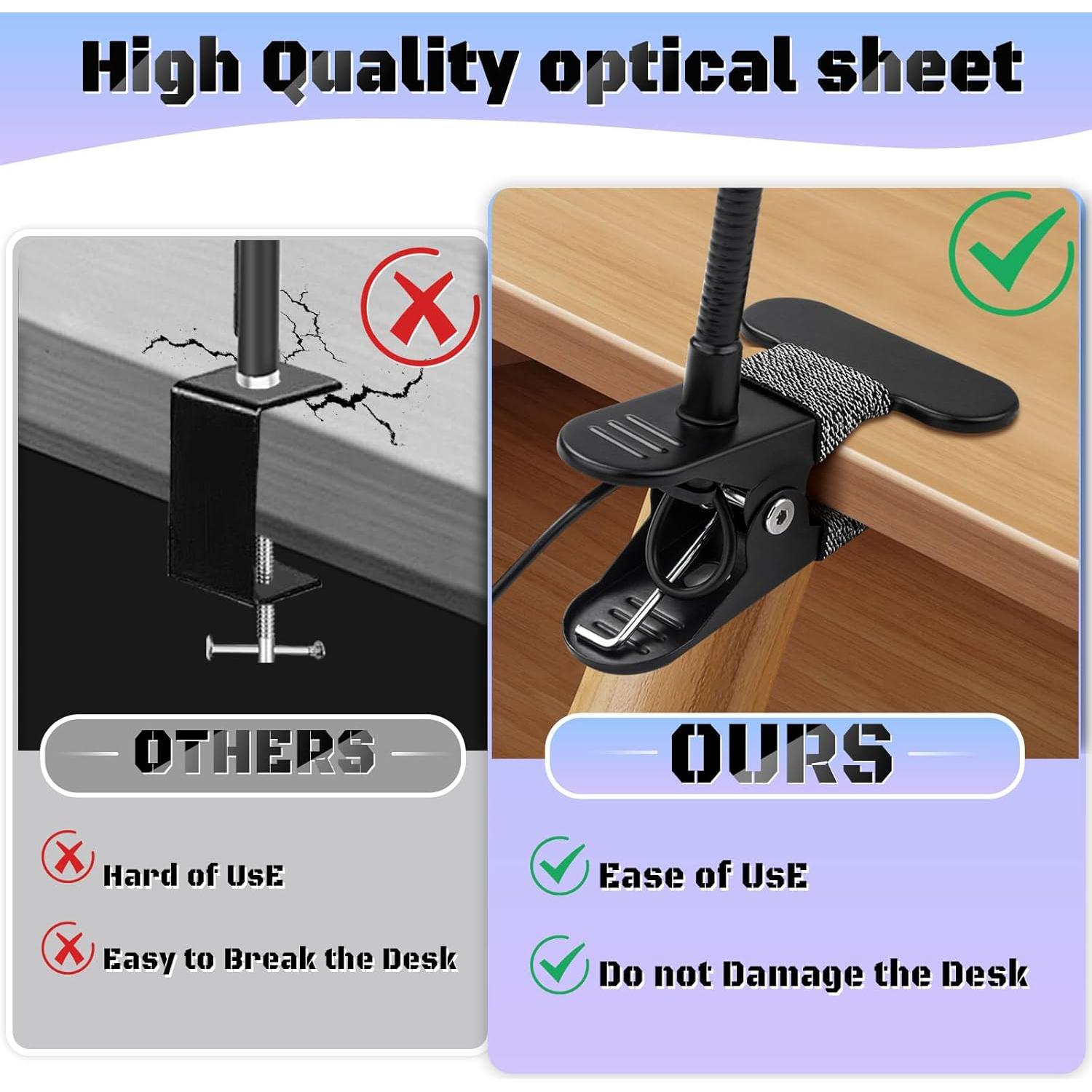 Lupa de 10X con luz LED NZQXJXZ, 48 LEDs, clip y brazo ajustable