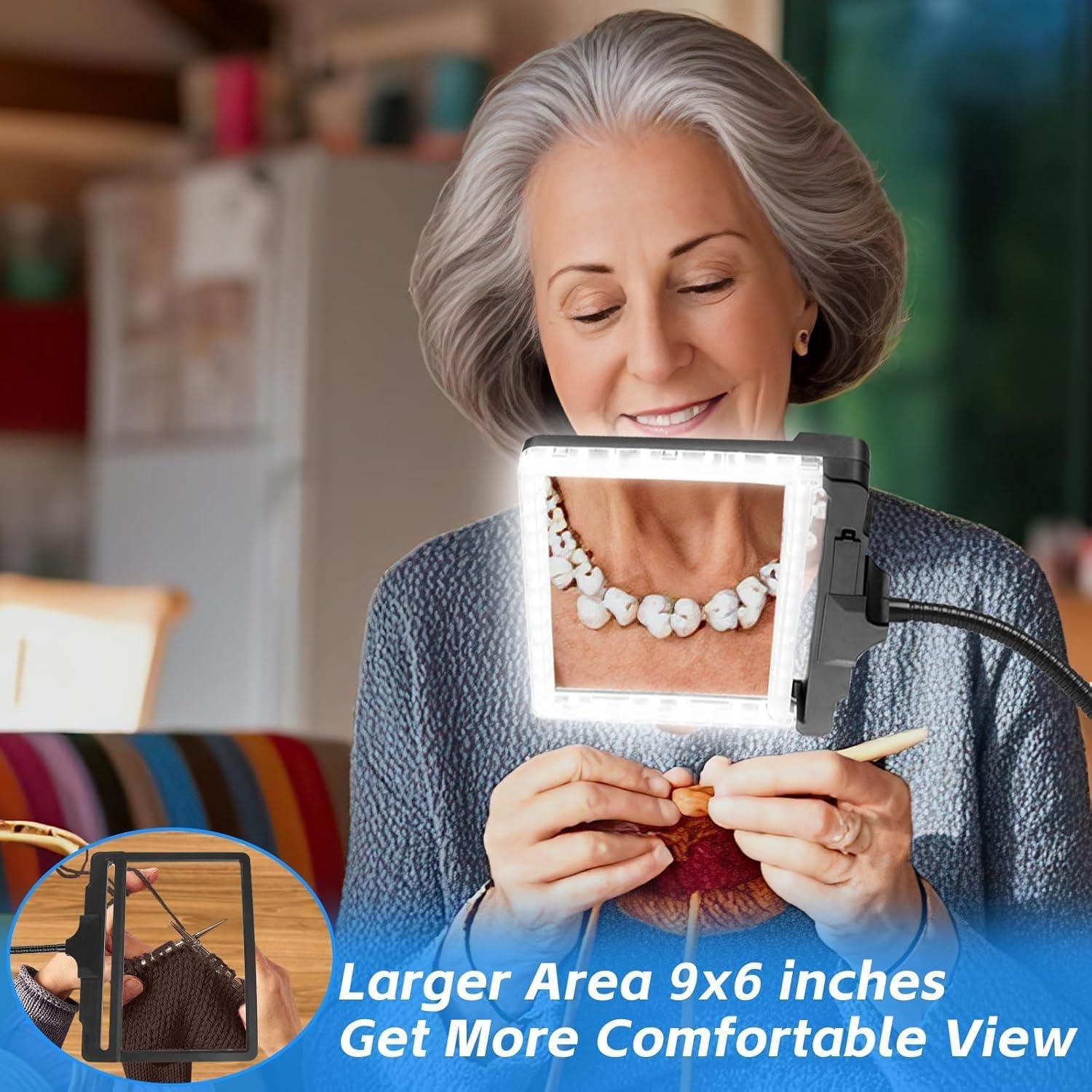 Lupa de Escritorio HQGZQL 5X con Luz LED y Soporte Flexible