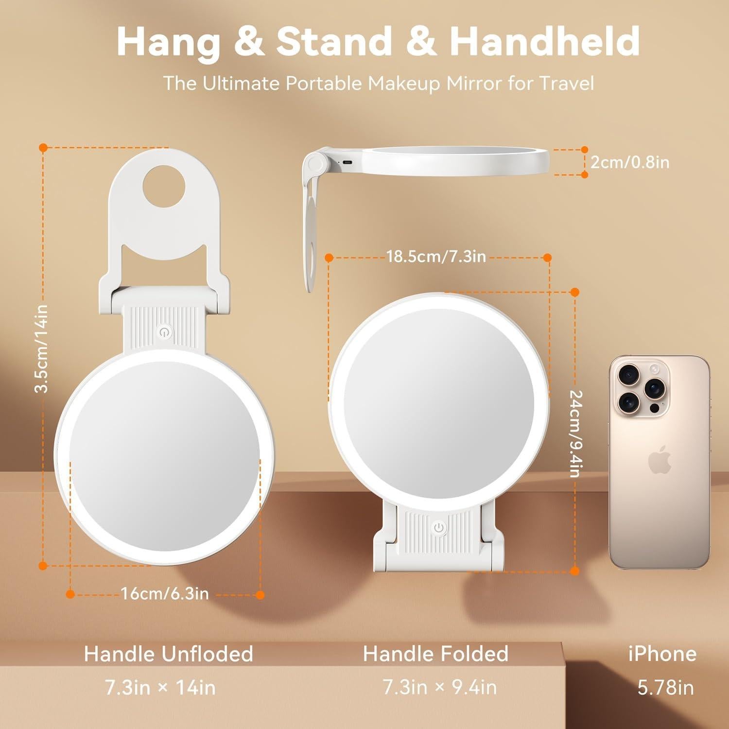 Espejo de Aumento Auxmir 1X/30X con Luz LED Ajustable