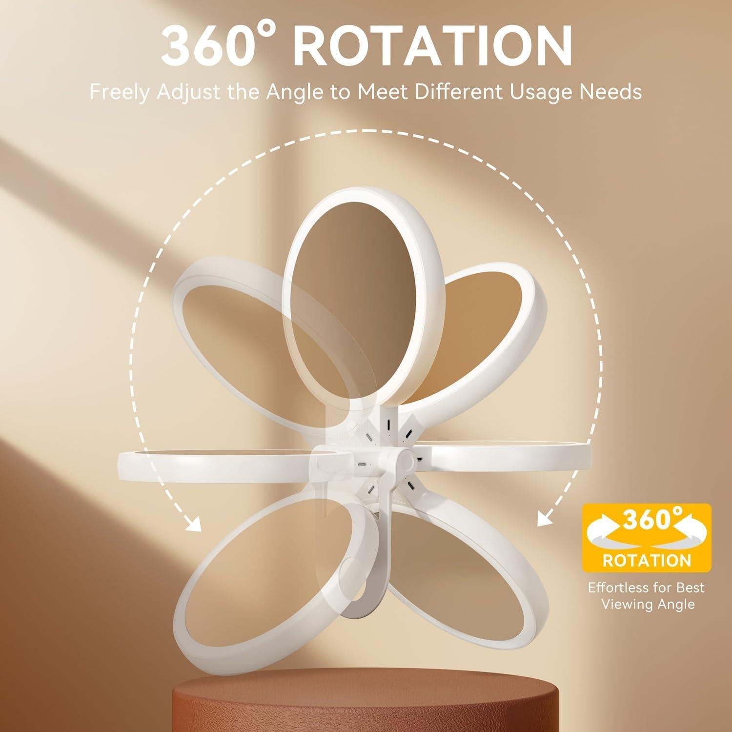 Espejo de Aumento Auxmir 1X/30X con Luz LED Ajustable