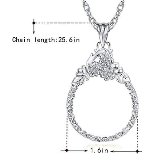 Collar con Lupa CLARA 5X Lente Óptico y Cadena 65 cm