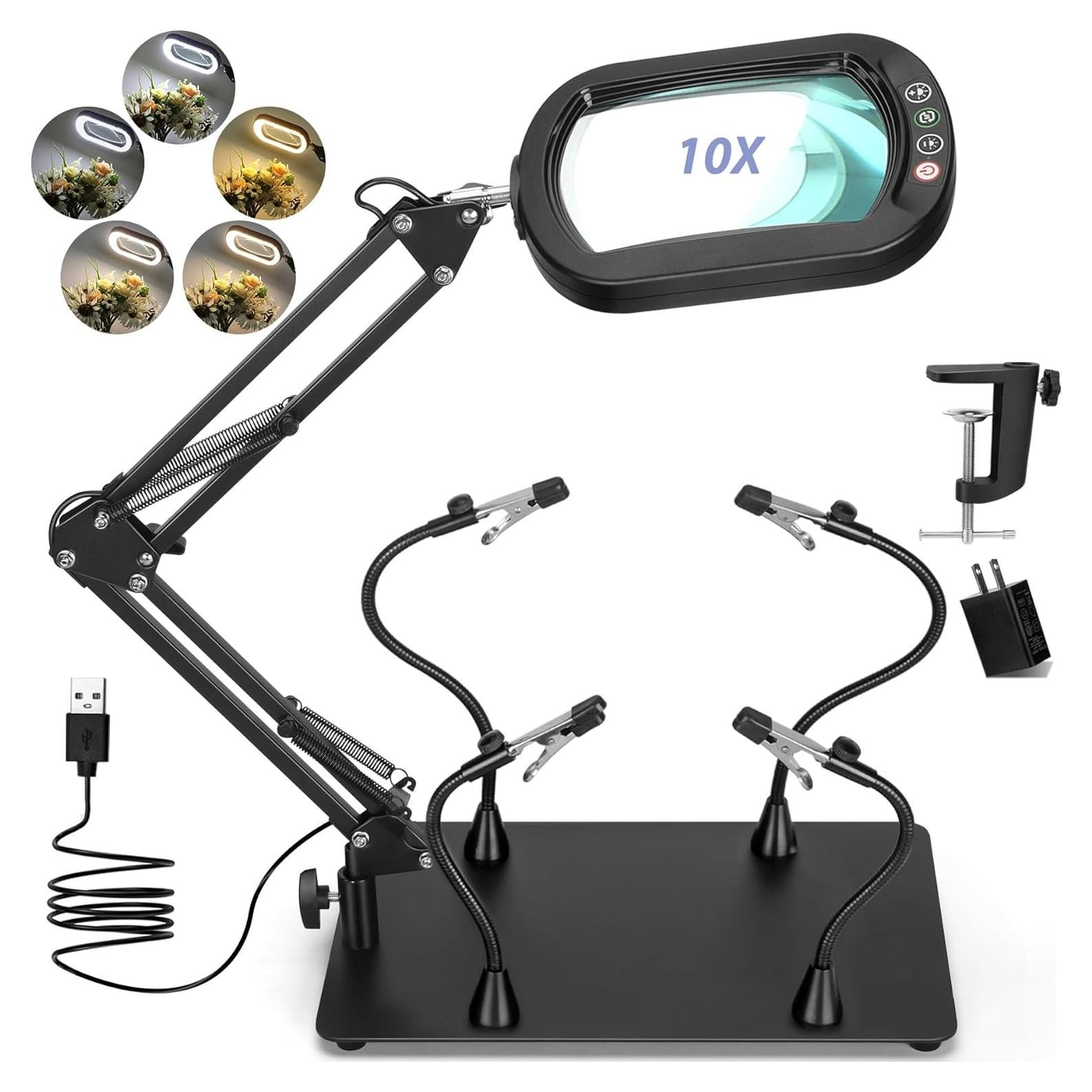 Estación de Soldadura Drdefi 10X con Lupa y Luz LED