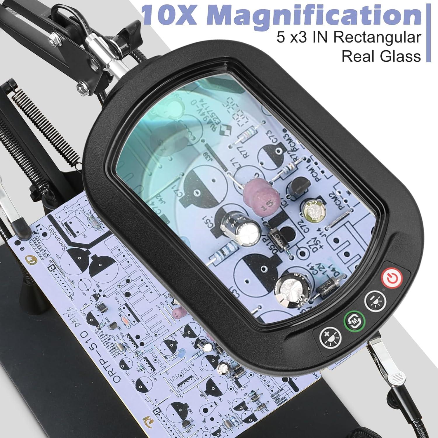 Estación de Soldadura Drdefi 10X con Lupa y Luz LED