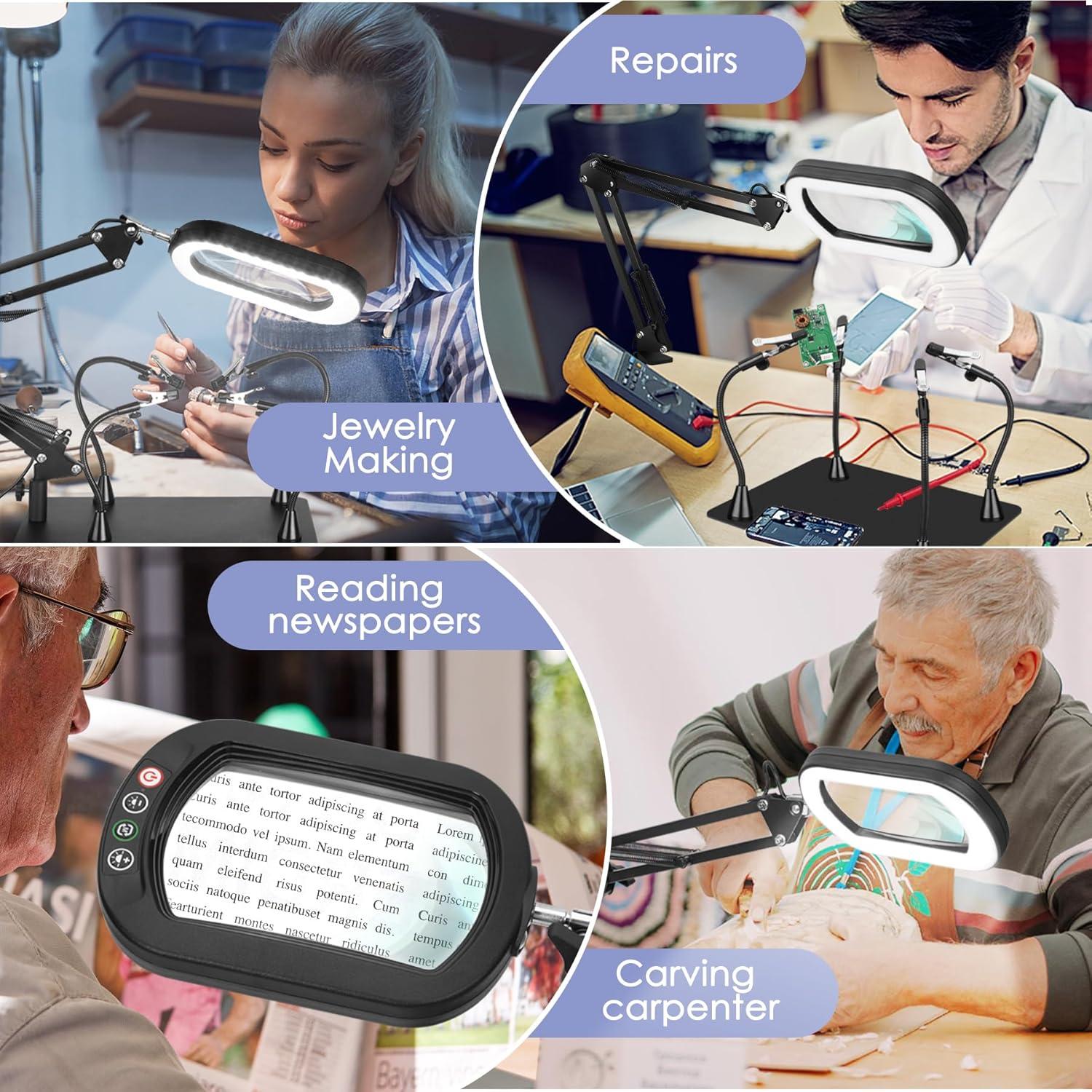 Estación de Soldadura Drdefi 10X con Lupa y Luz LED