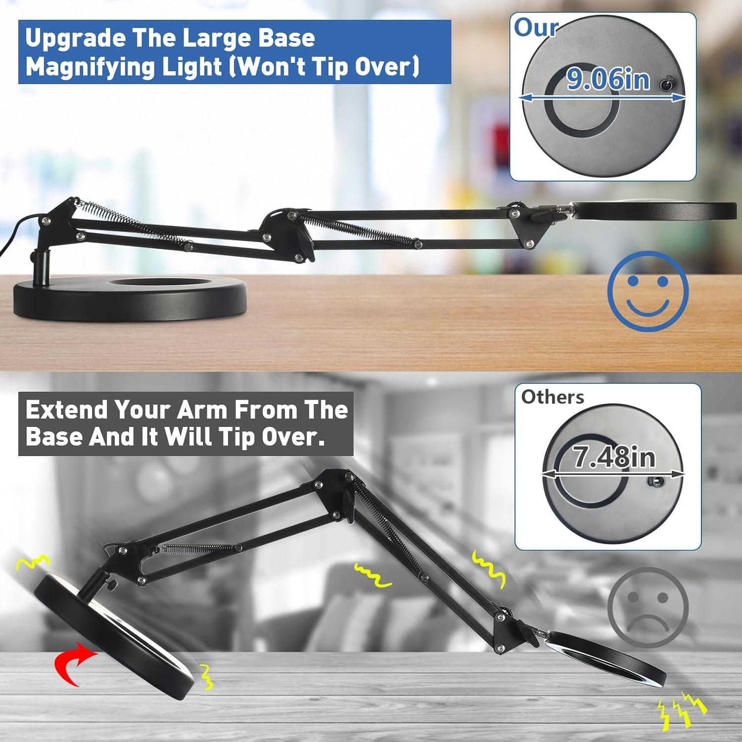 Lupa HITTI 10X con Luz LED y Abrazadera, 1800 Lúmenes