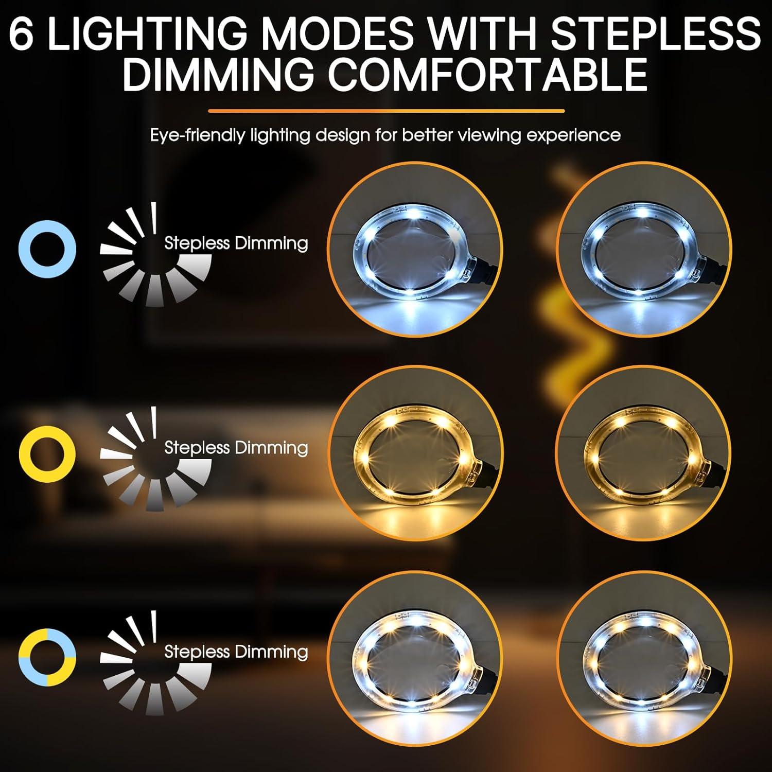 Lupa de Mano Huiboer 15X con Luz LED Recargable 1200mAh