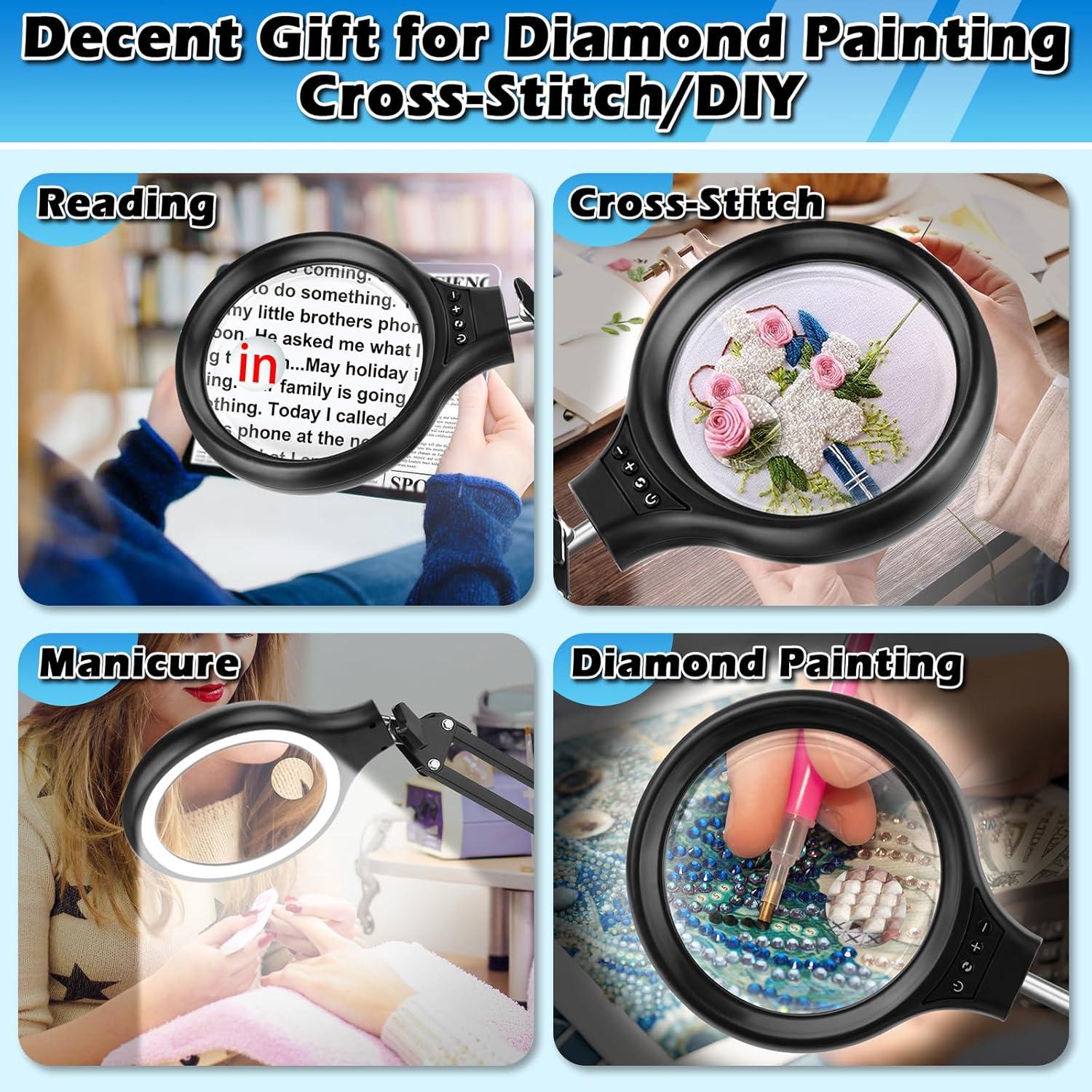 Lupa de Piso HQGZQL 30X 10X con Luz LED y Soporte Ajustable