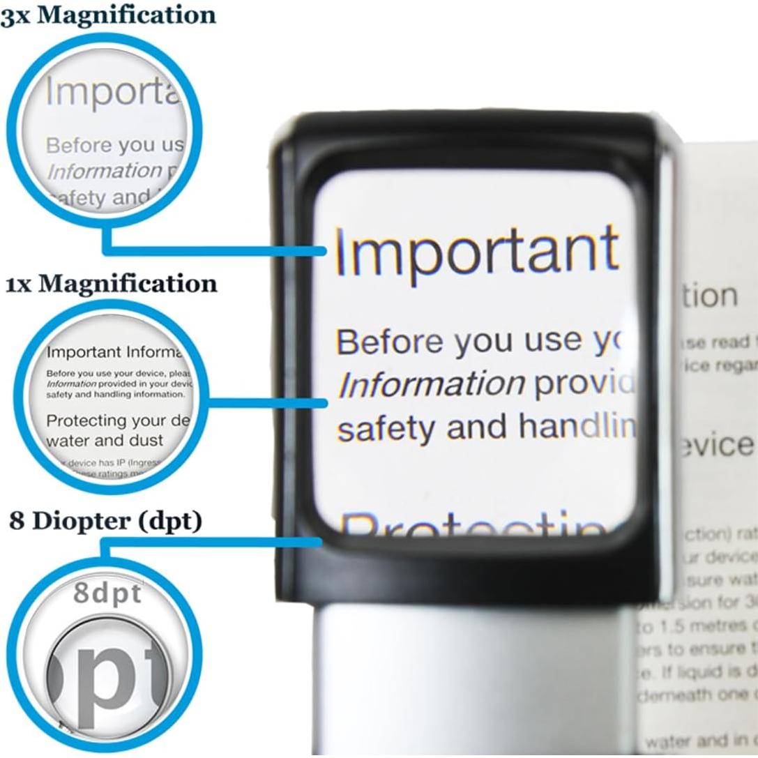 Lupa de Mano con Luz LED 3X EASY MAGNIFIER - Compacta