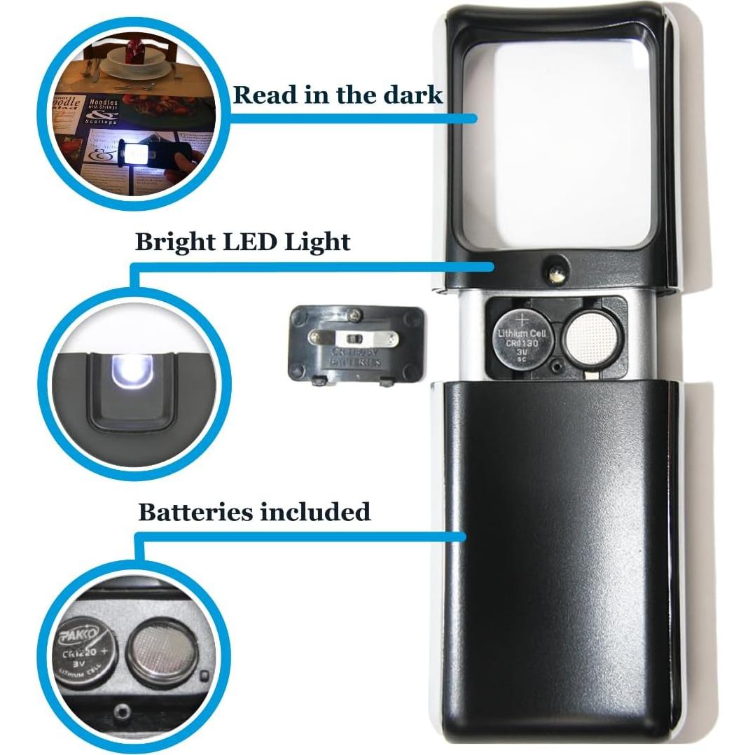 Lupa de Mano con Luz LED 3X EASY MAGNIFIER - Compacta