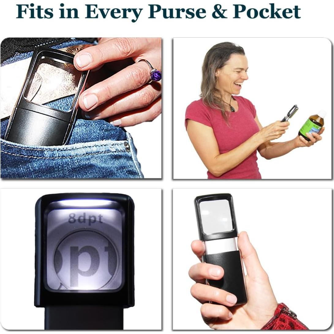 Lupa de Mano con Luz LED 3X EASY MAGNIFIER - Compacta