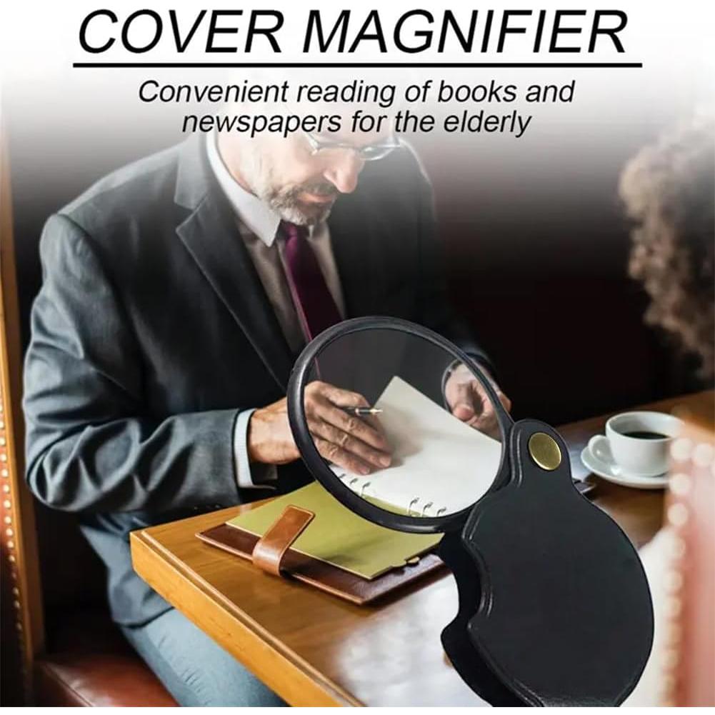 Lupa de Bolsillo XuYelora 10x Plegable con Funda y Paño