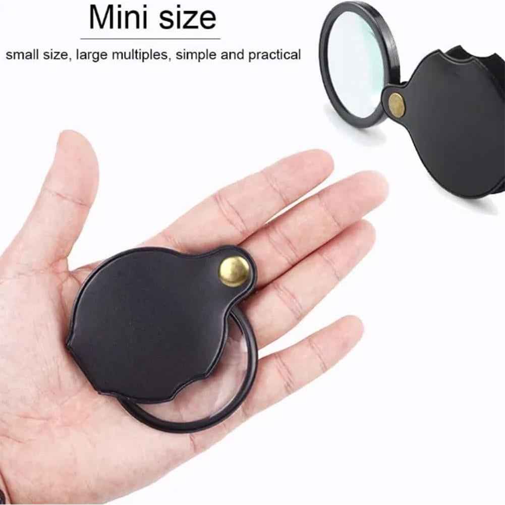 Lupa de Bolsillo XuYelora 10x Plegable con Funda y Paño
