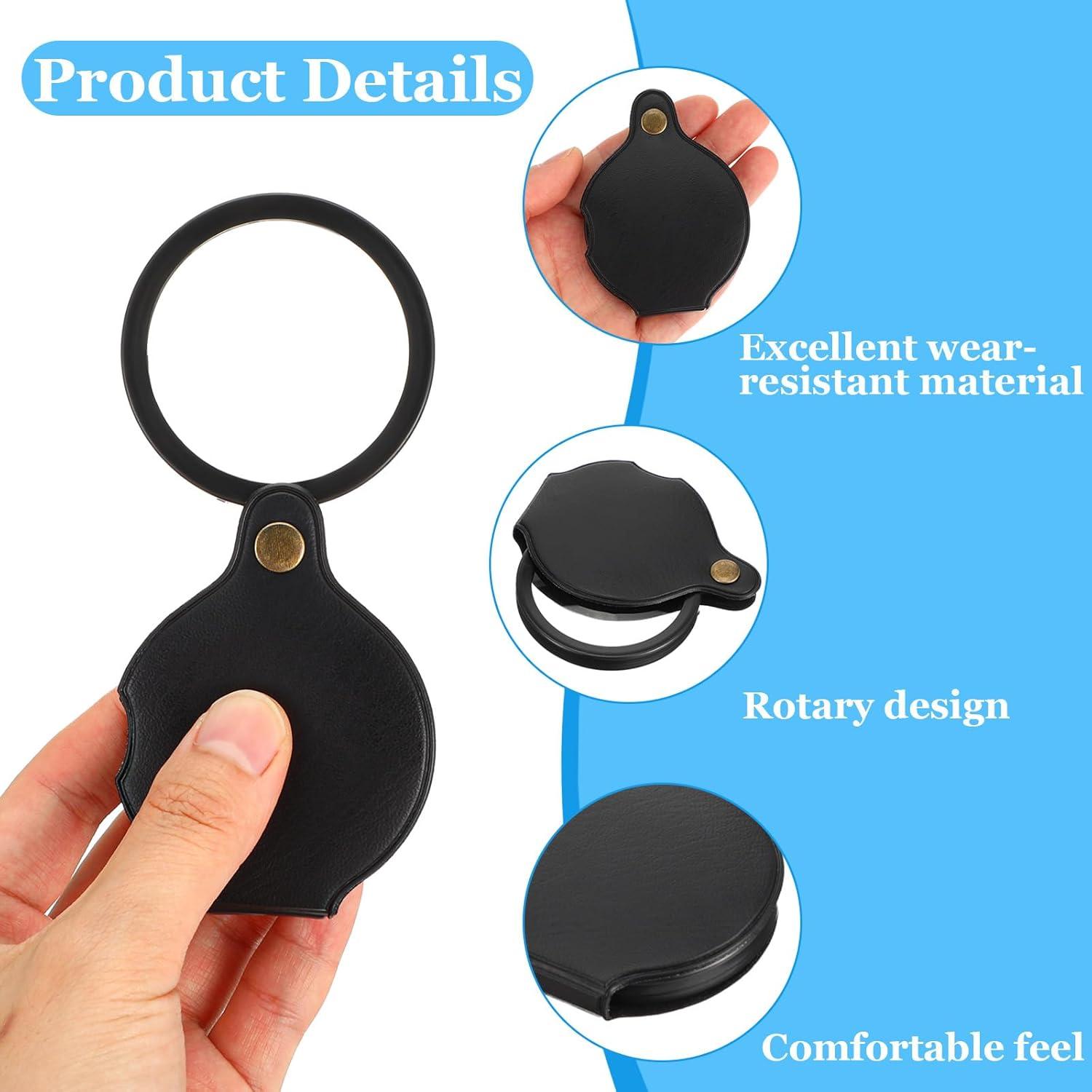 Lupa de Bolsillo WLLHYF 10X/20X Plegable y Rotativa