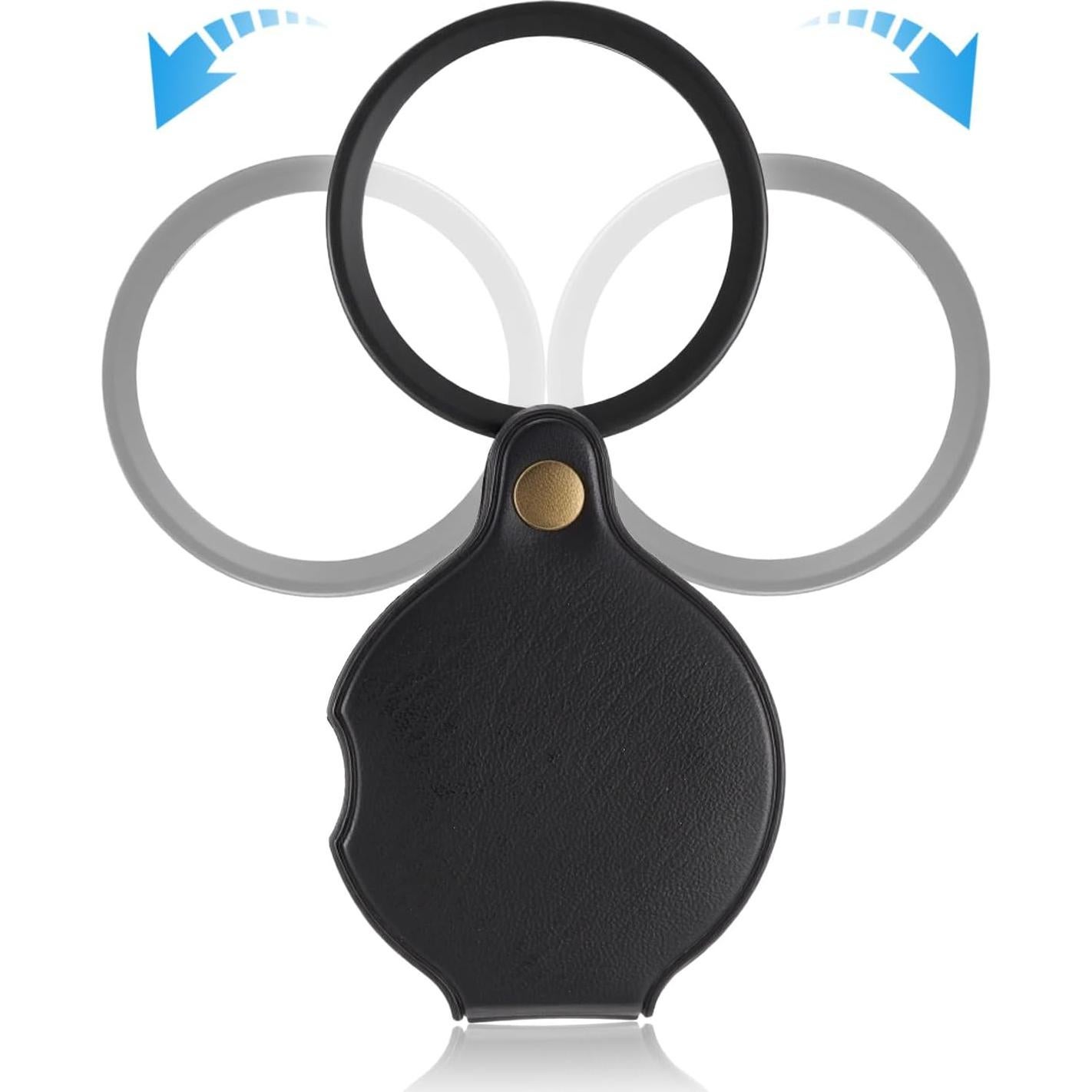 Lupa de Bolsillo WLLHYF 10X/20X Plegable y Rotativa