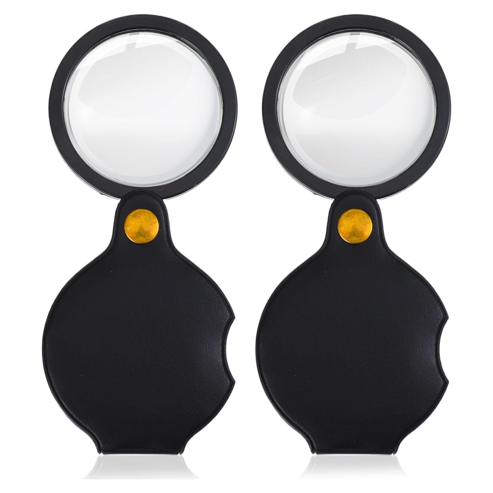 Lupa de Bolsillo 7x QFGasre con Funda de Cuero Plegable