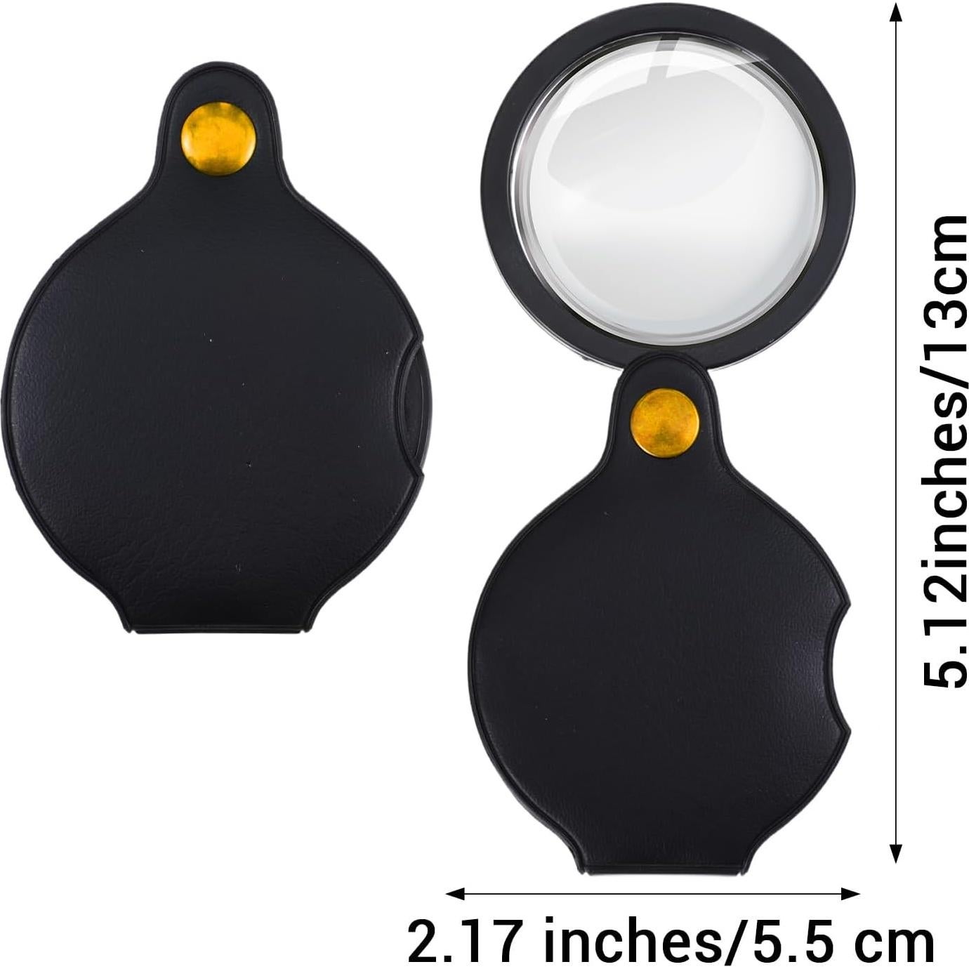 Lupa de Bolsillo 7x QFGasre con Funda de Cuero Plegable