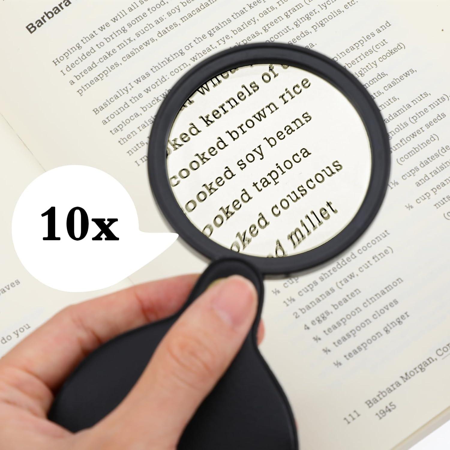 Lupa de Bolsillo 7x QFGasre con Funda de Cuero Plegable