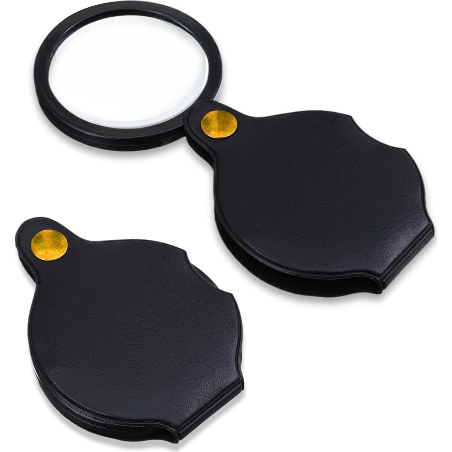 Lupa de Bolsillo 7x QFGasre con Funda de Cuero Plegable