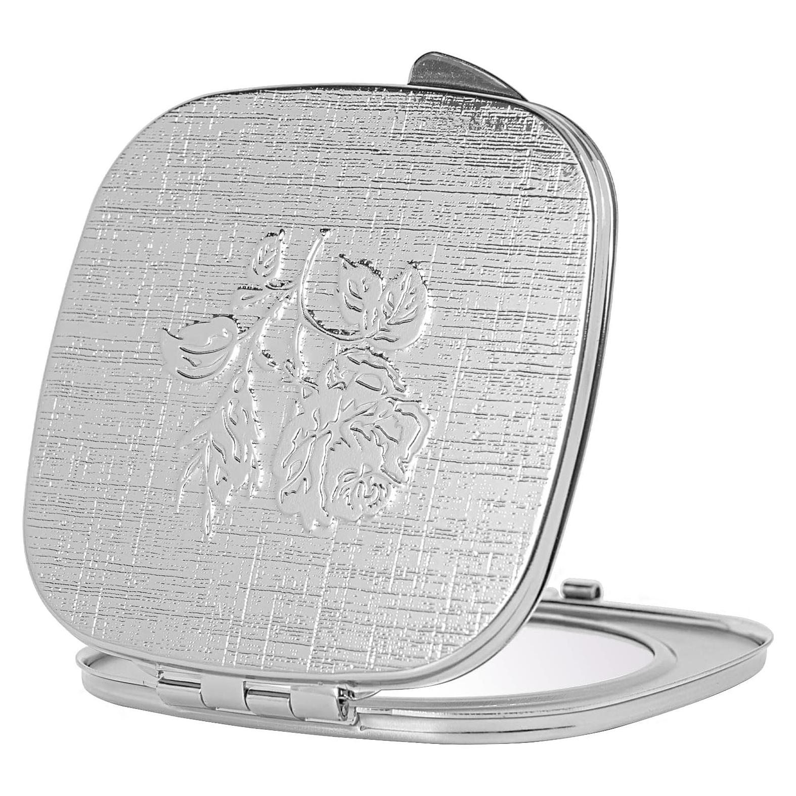 Espejo Compacto LIKSANGMETALS 7.1x7.6cm 1X/2X Plegable Plata