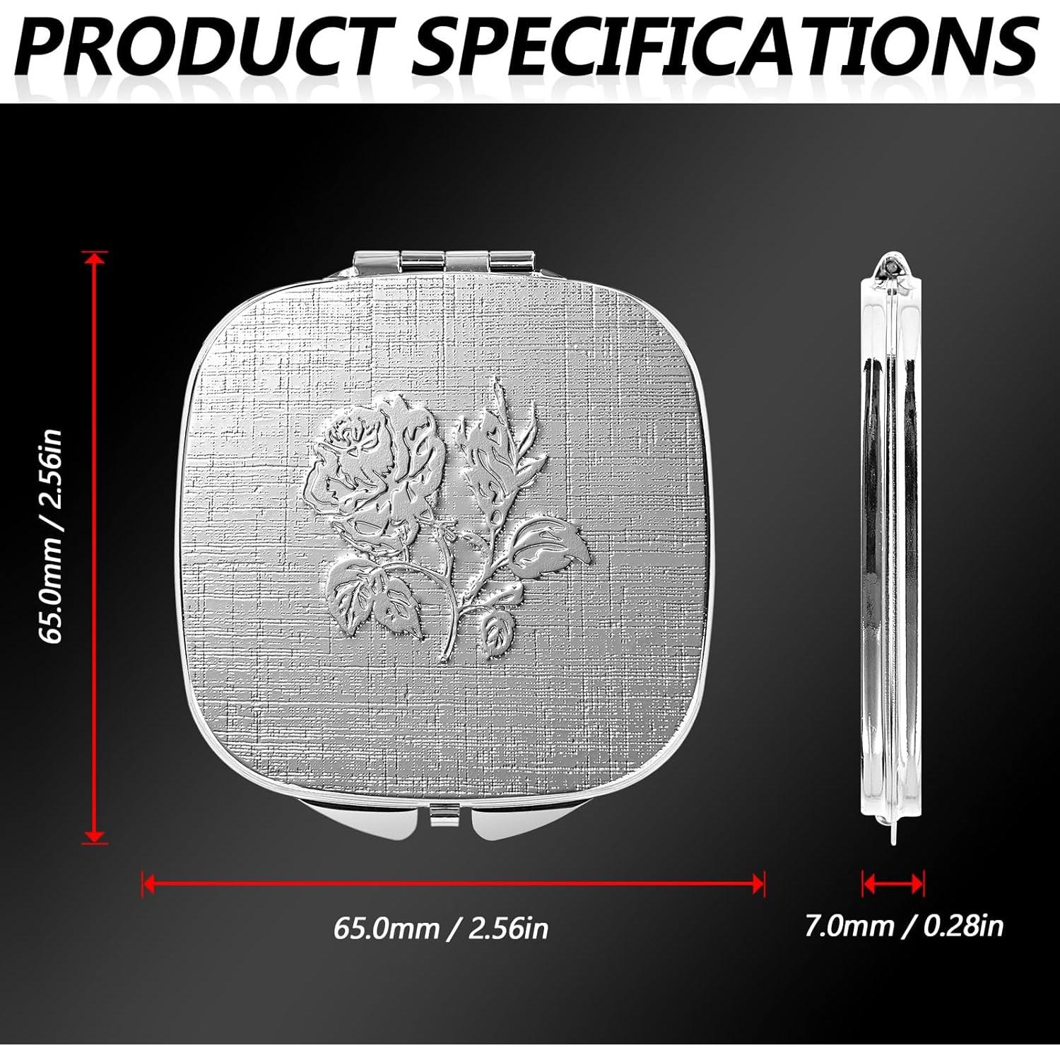 Espejo Compacto LIKSANGMETALS 7.1x7.6cm 1X/2X Plegable Plata