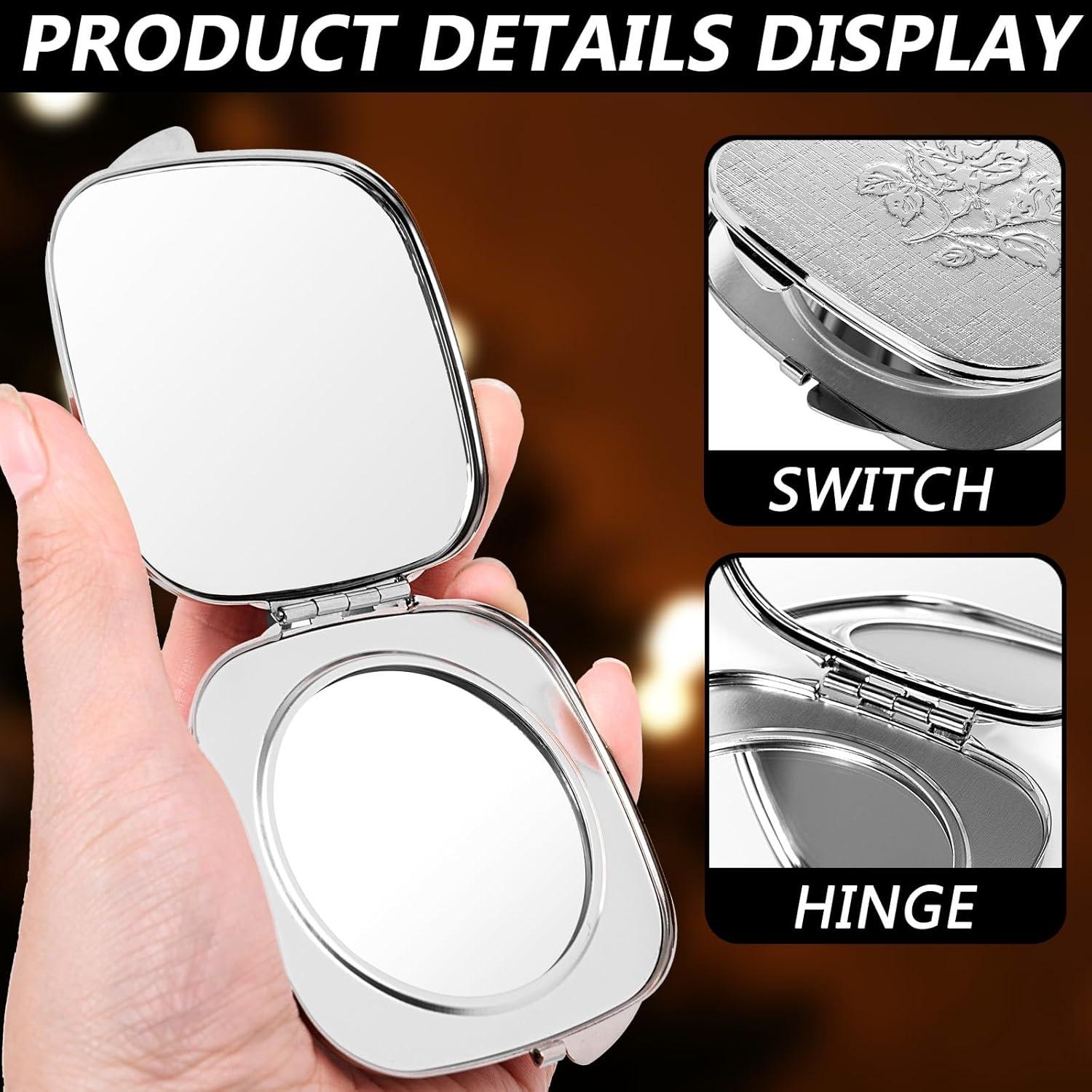 Espejo Compacto LIKSANGMETALS 7.1x7.6cm 1X/2X Plegable Plata