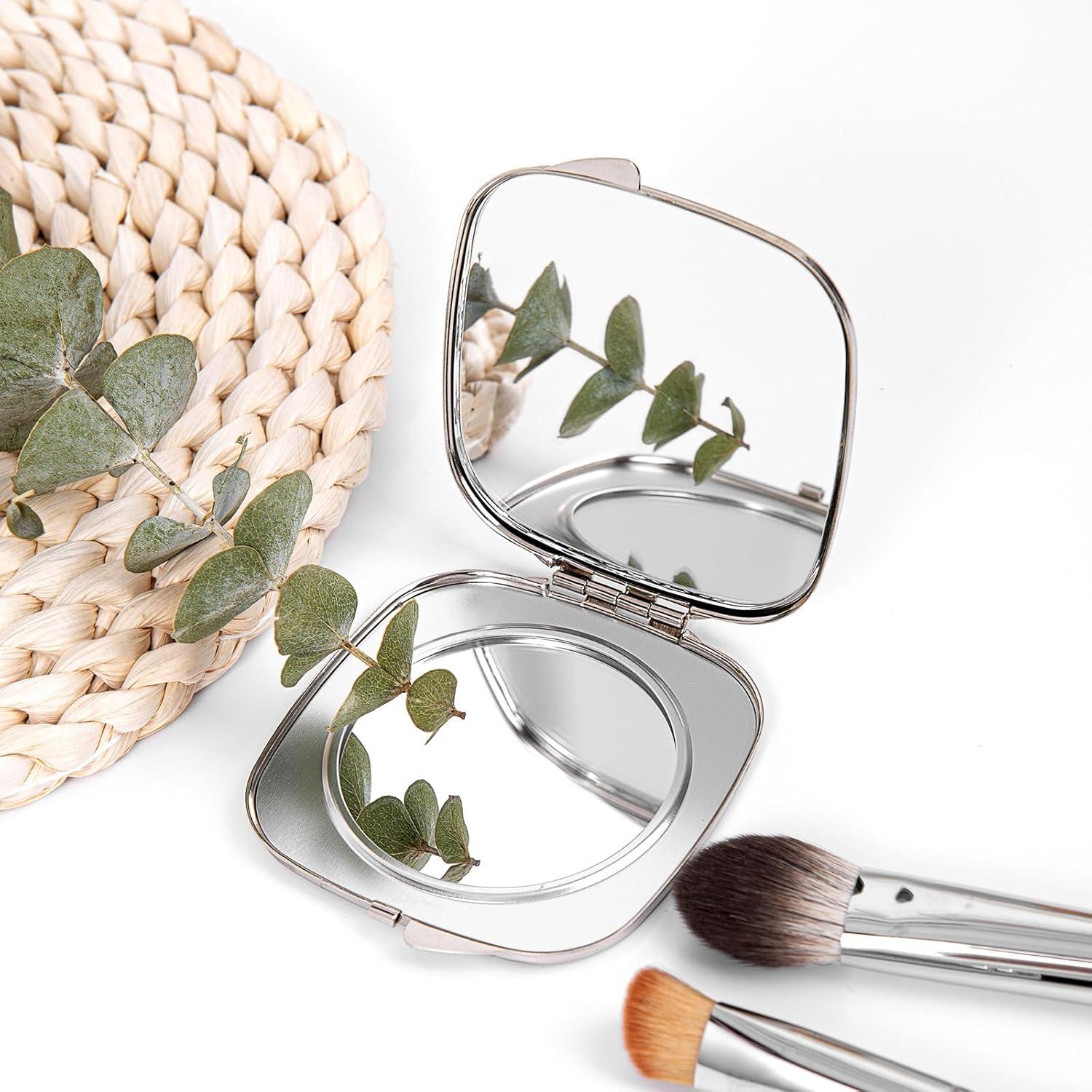 Espejo Compacto LIKSANGMETALS 7.1x7.6cm 1X/2X Plegable Plata