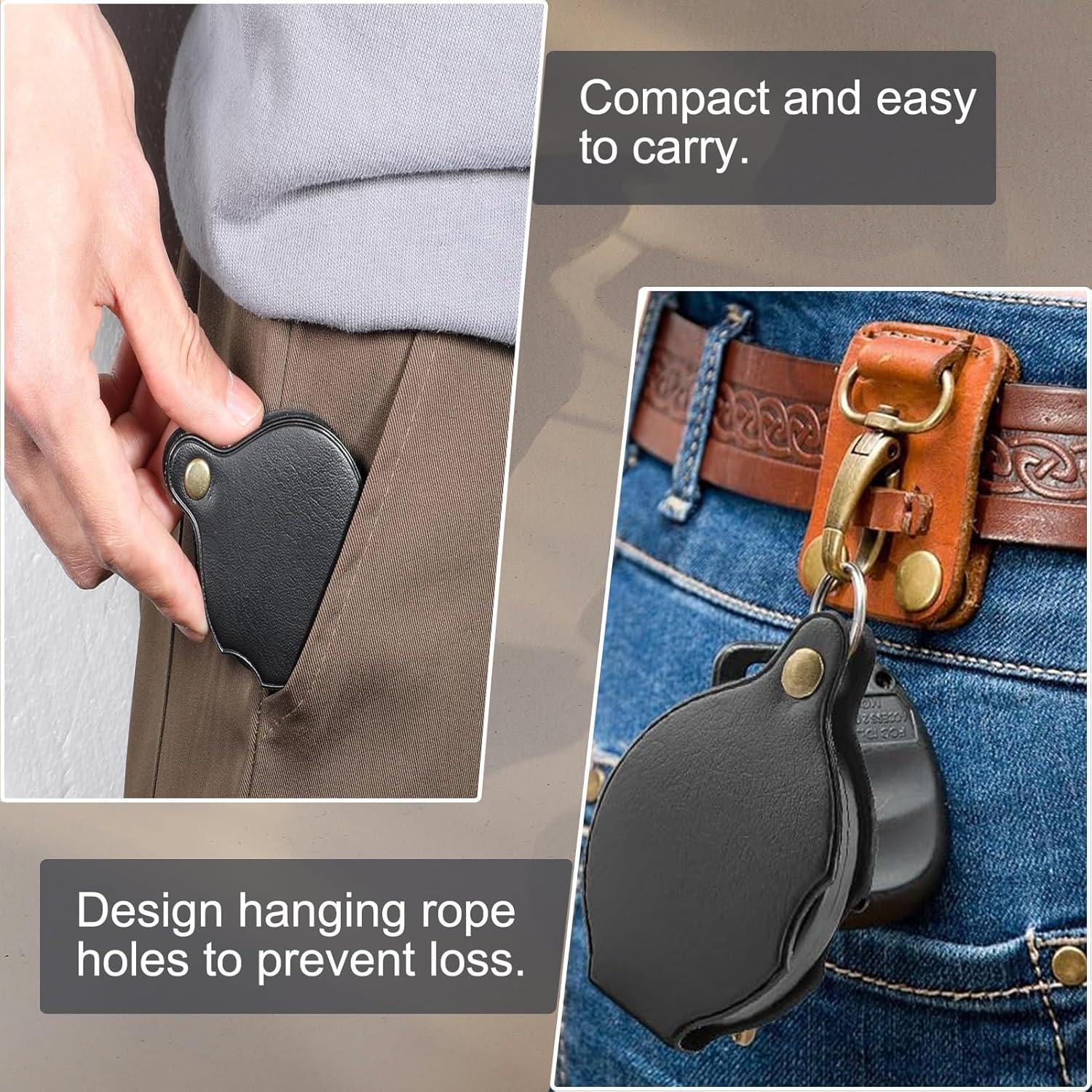 Lupa de Bolsillo 15X LIFTATAPA, 2 Piezas, Plegable con Funda