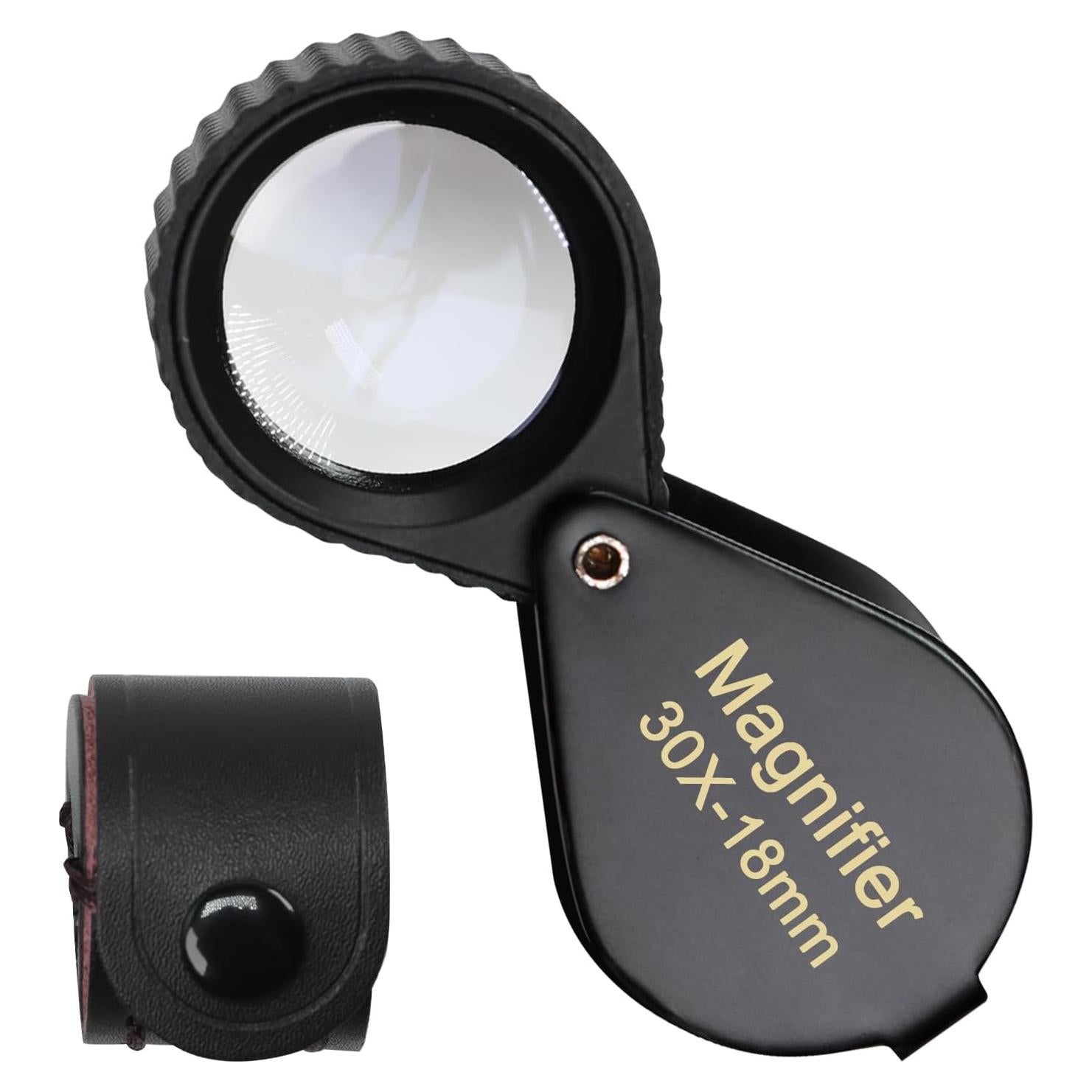 Lupa de Joyero 30x Landtek con Lente de 18mm y Funda de Cuero