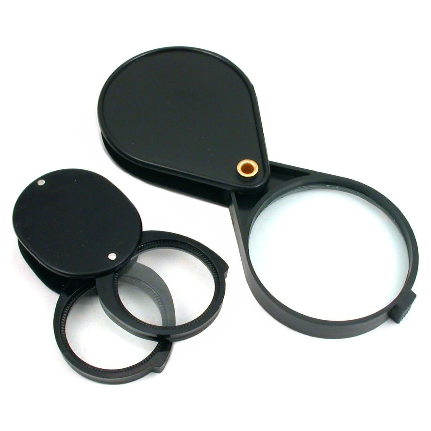 Lupas de bolsillo plegables 2 piezas 5X 10X Genérico