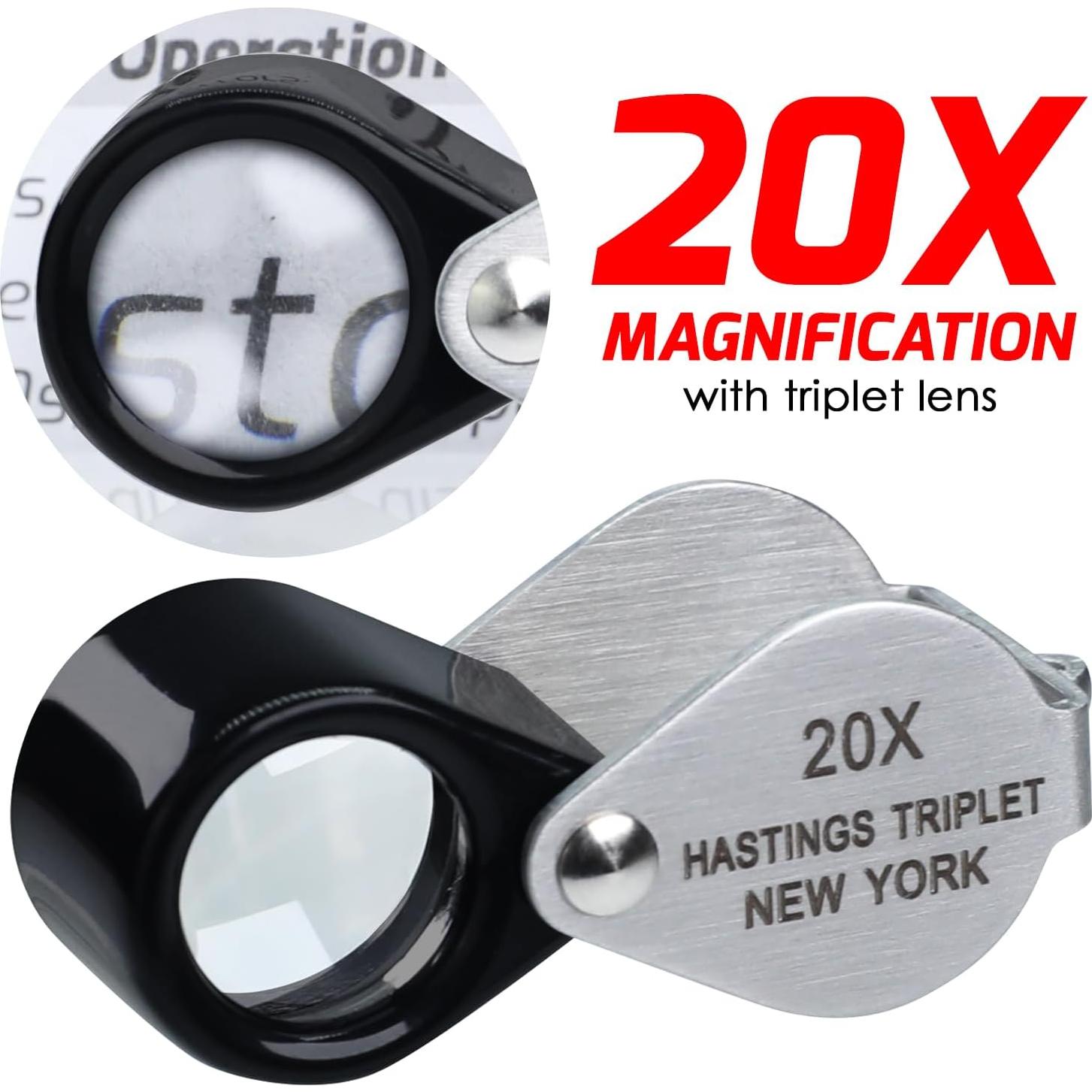 Lupa de Joyero 20X Landtek Plegable con Lente Triplete 12mm