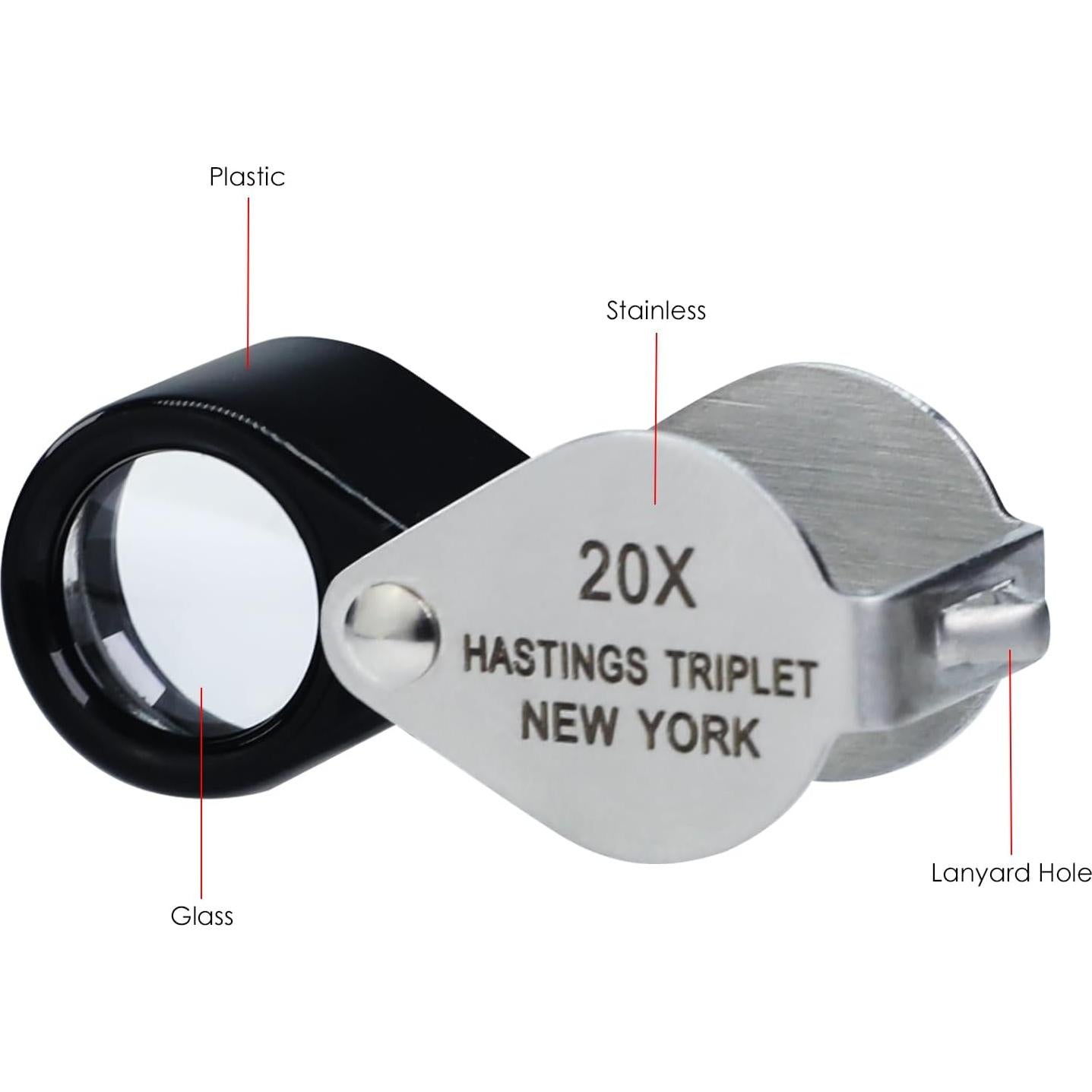 Lupa de Joyero 20X Landtek Plegable con Lente Triplete 12mm