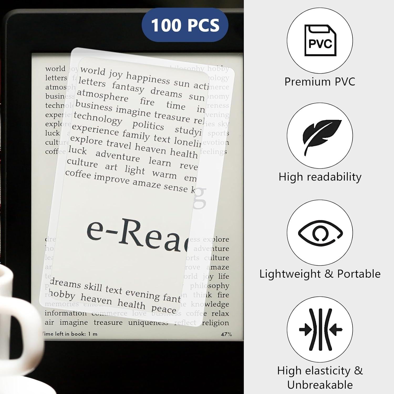 Lupas de Lectura Portátiles QUYLIXX - 100 Pcs 3x 8.4x5.6 cm