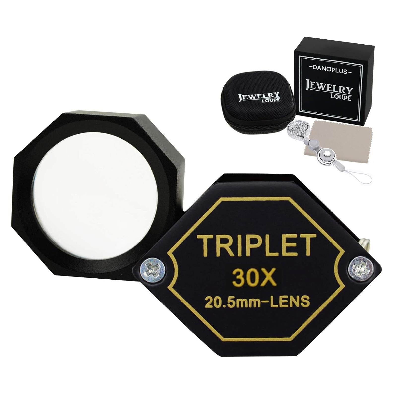 Lupa de Joyero DANOPLUS 30x Aumento Lente Acromática 20.5mm