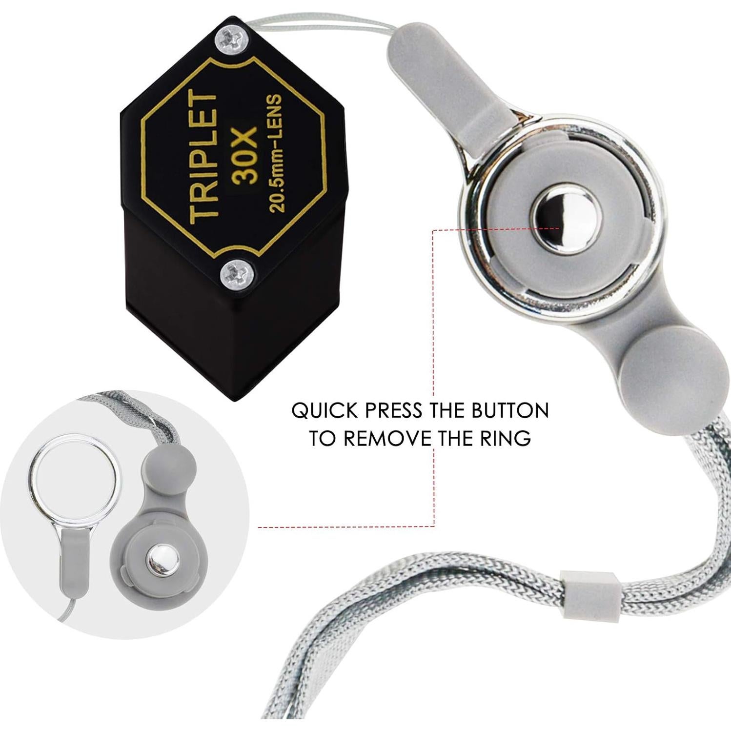 Lupa de Joyero DANOPLUS 30x Aumento Lente Acromática 20.5mm