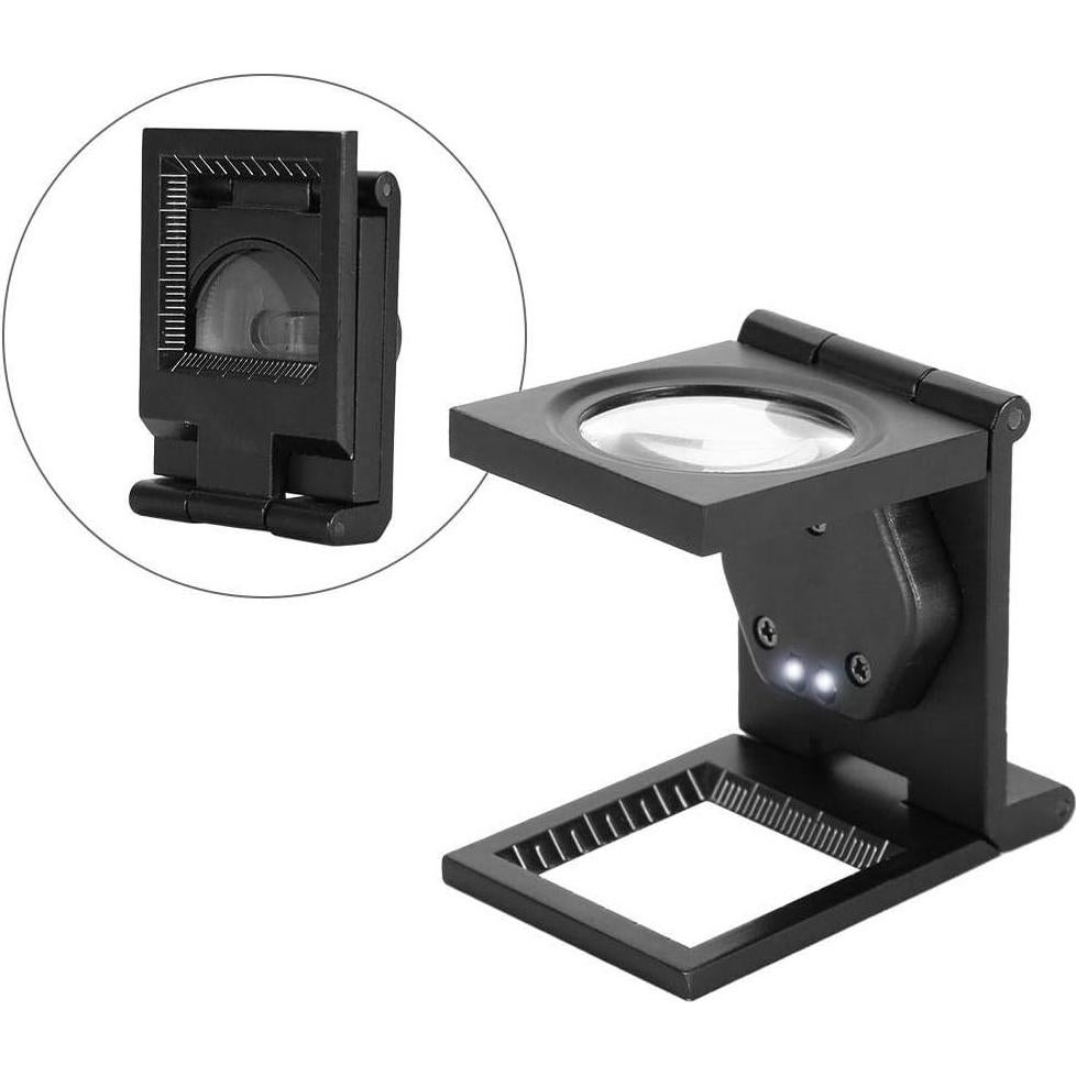 Lupa de Joyero ASHATA 30X con Luz LED y Estuche