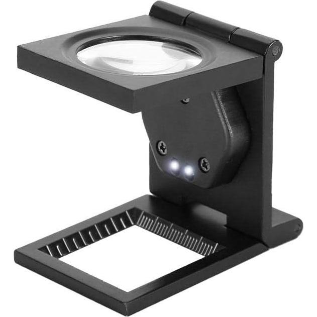 Lupa de Joyero ASHATA 30X con Luz LED y Estuche